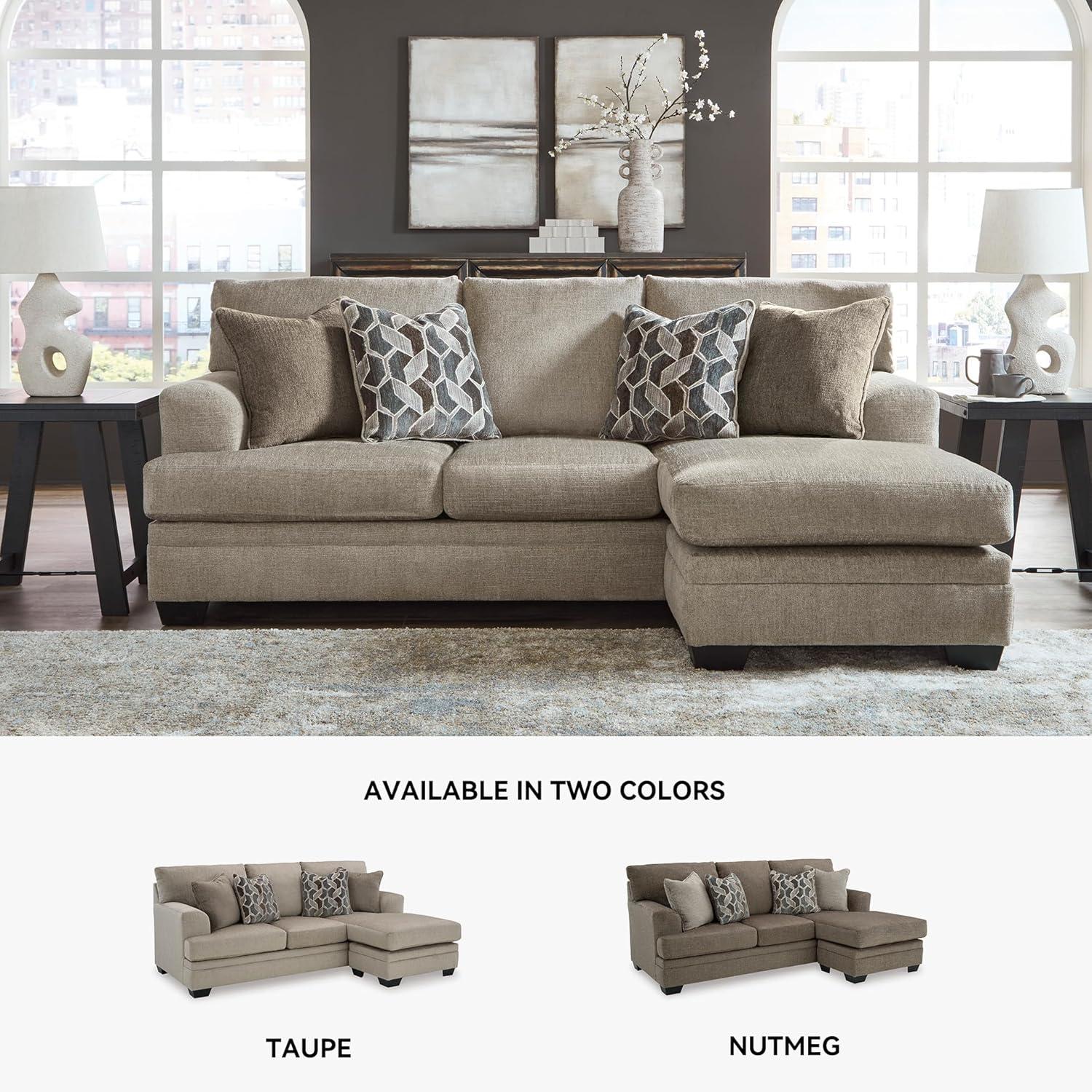 imageSignature Design by Ashley Stonemeade Casual RightArm Facing Sofa Chaise with 4 Toss Pillows Dark BrownLight Brown