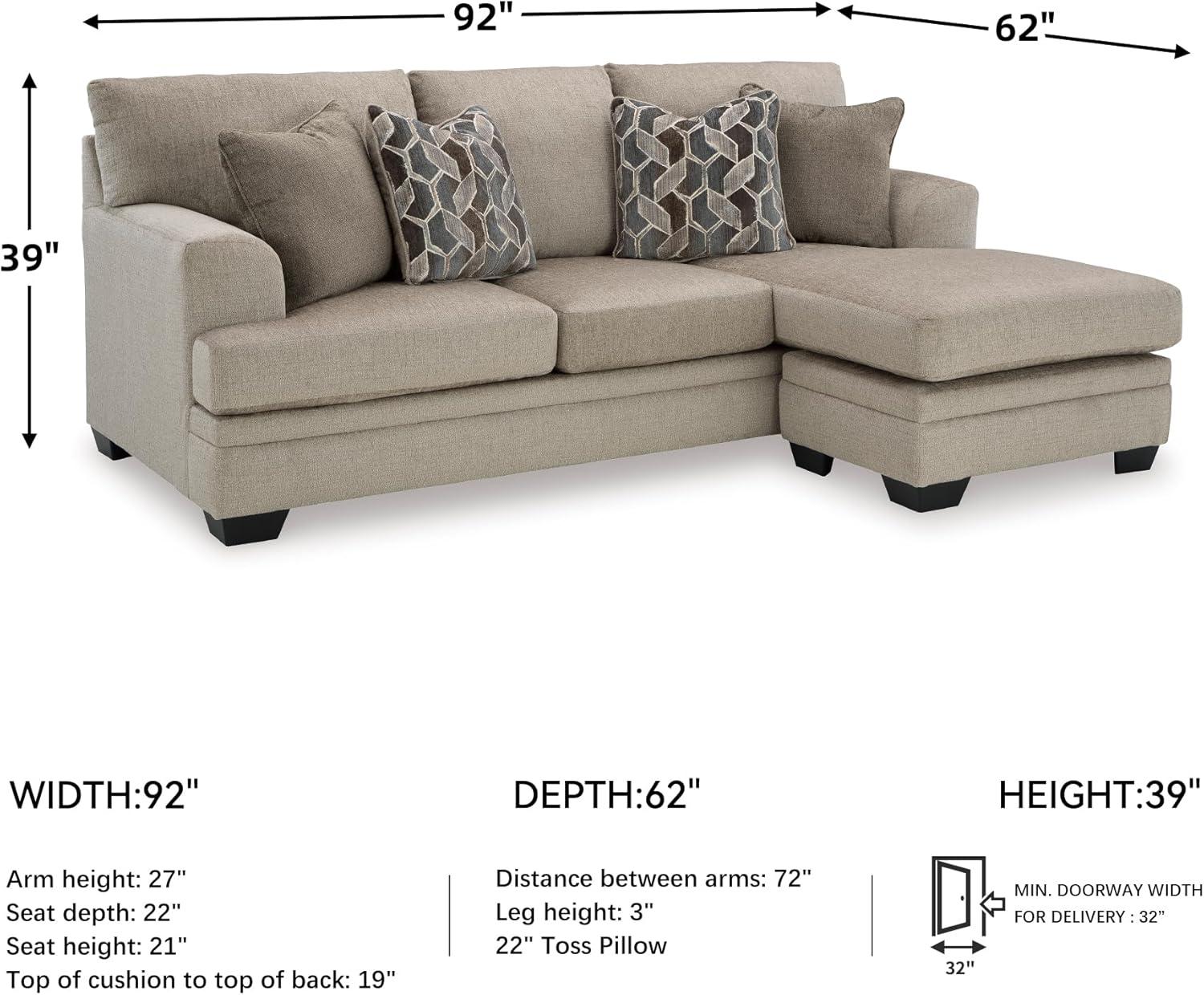 imageSignature Design by Ashley Stonemeade Casual RightArm Facing Sofa Chaise with 4 Toss Pillows Dark BrownLight Brown