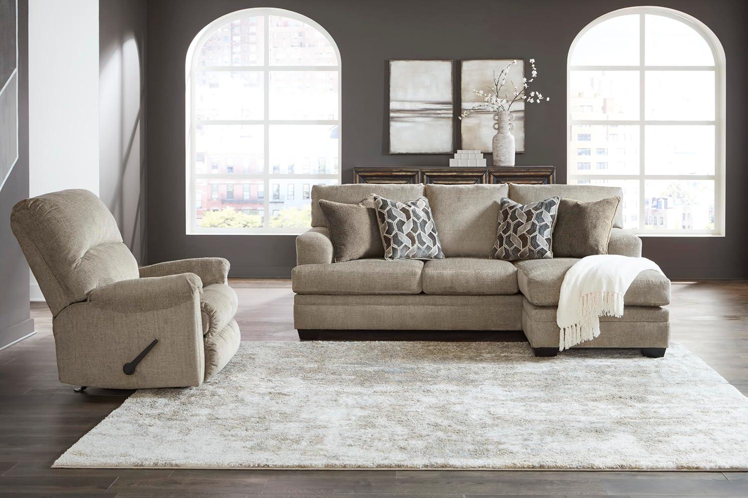 imageSignature Design by Ashley Stonemeade Casual RightArm Facing Sofa Chaise with 4 Toss Pillows Dark BrownLight Brown