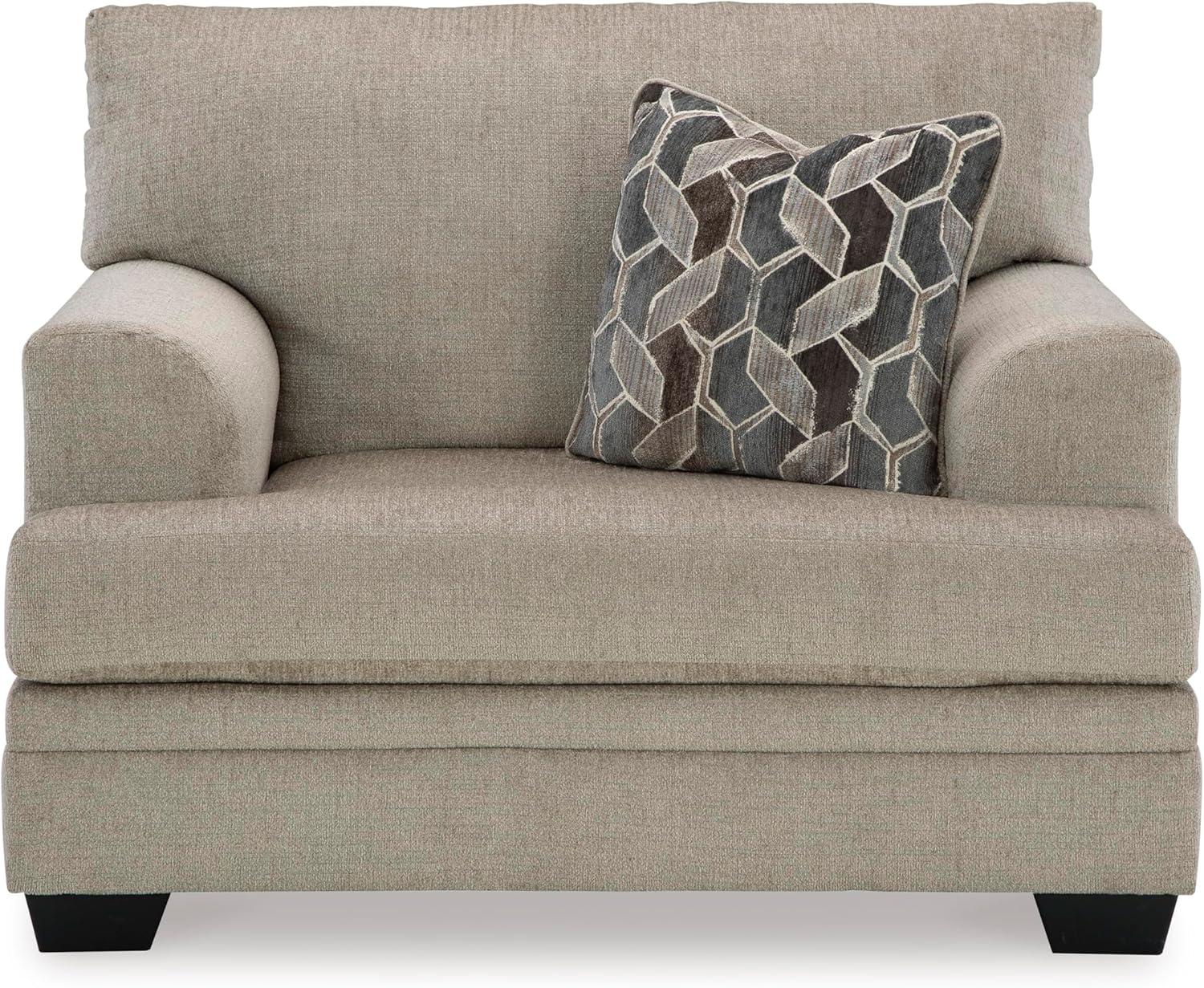 imageSignature Design by Ashley Stonemeade Casual Upholstered Oversized Chair with 1 Toss Pillow Light BrownLight Brown