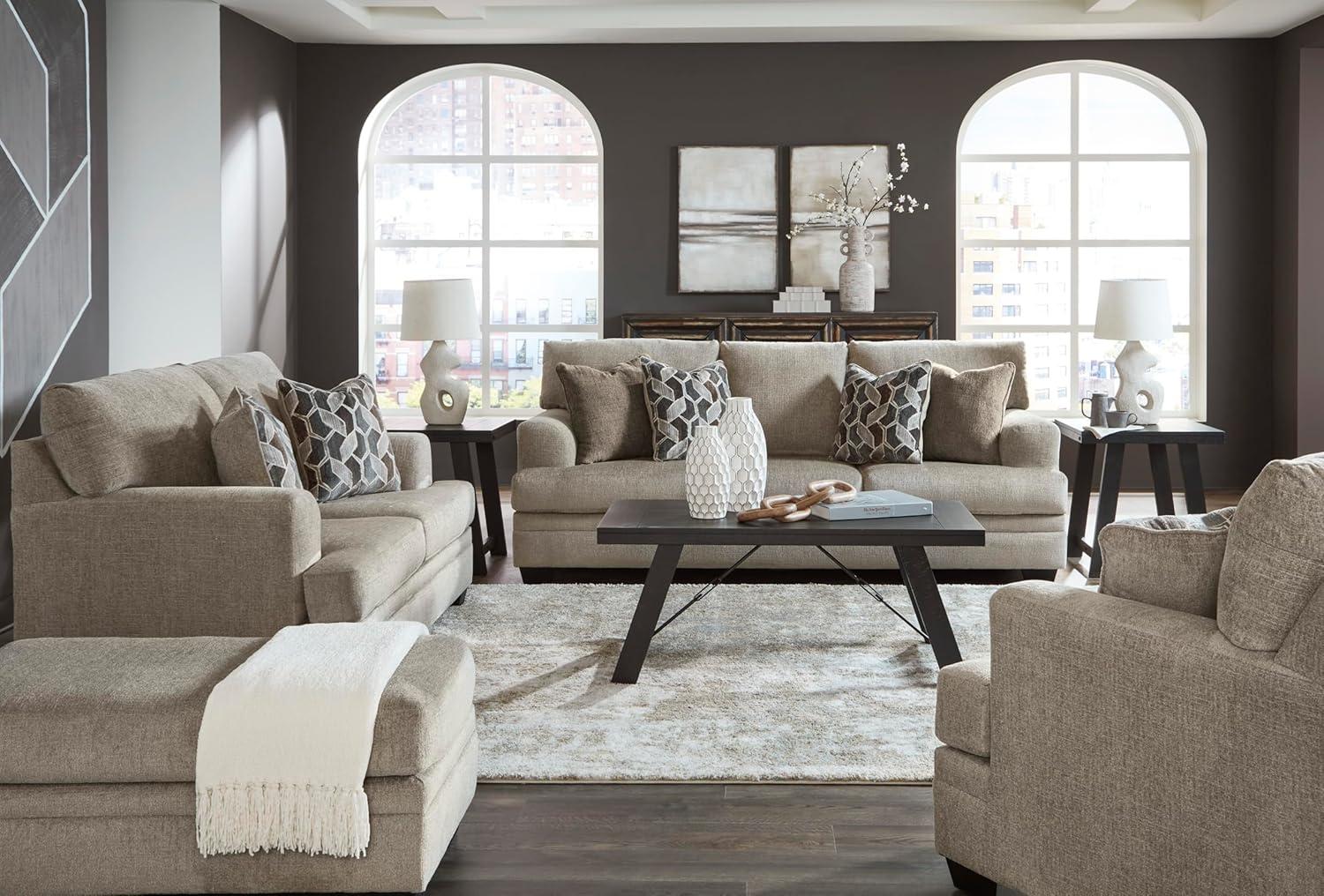 imageSignature Design by Ashley Stonemeade Casual Upholstered Oversized Chair with 1 Toss Pillow Light BrownLight Brown