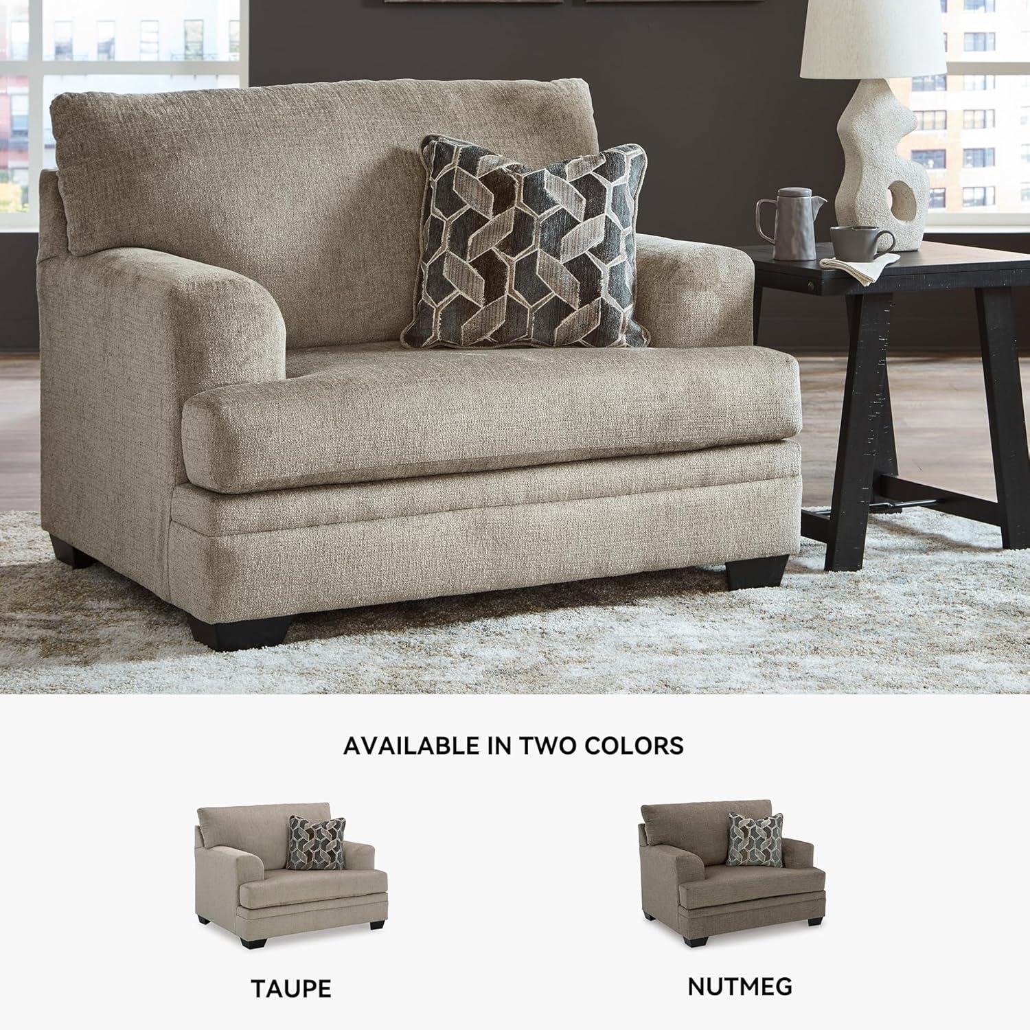 imageSignature Design by Ashley Stonemeade Casual Upholstered Oversized Chair with 1 Toss Pillow Light BrownLight Brown