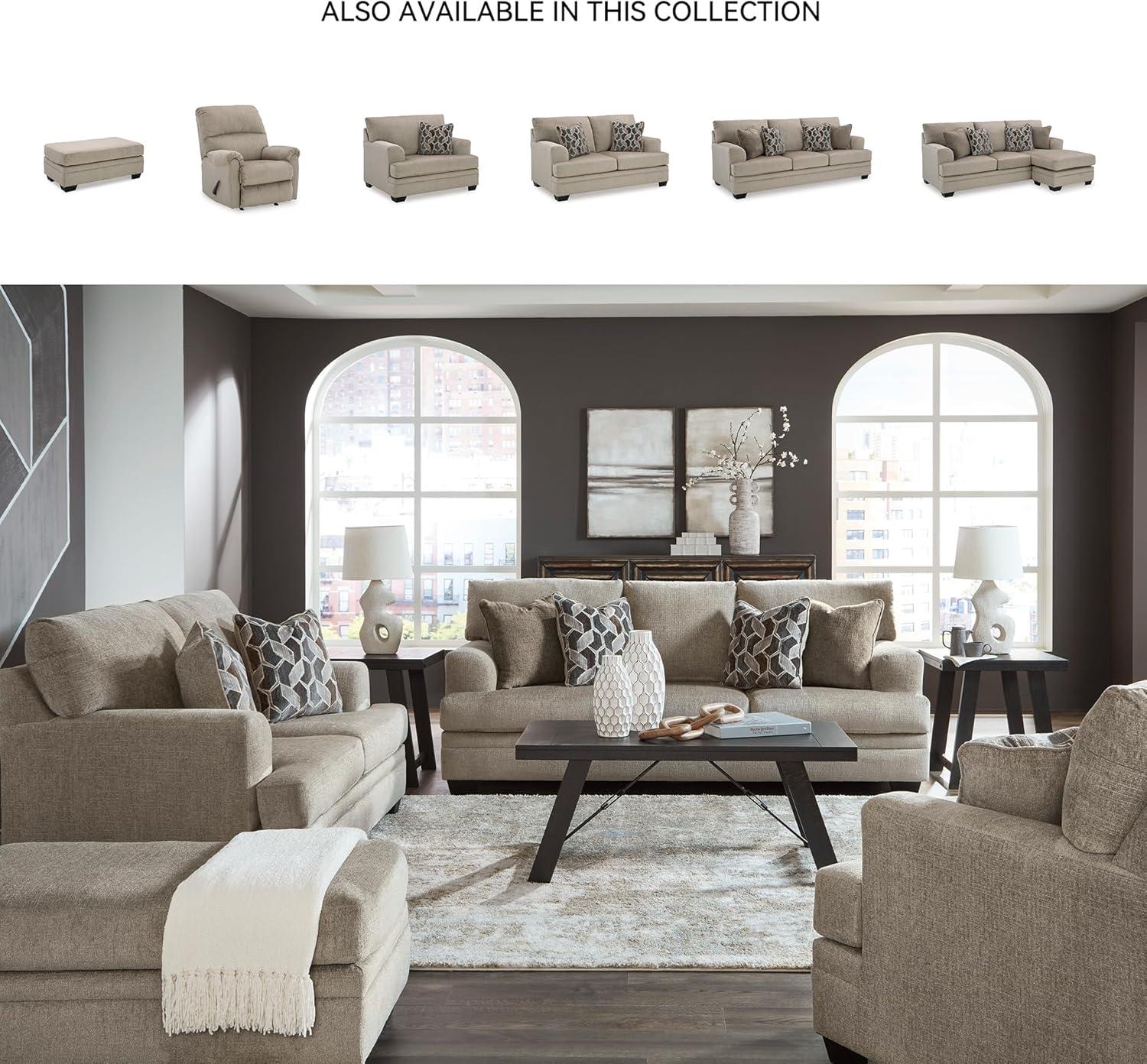 imageSignature Design by Ashley Stonemeade Casual Upholstered Oversized Chair with 1 Toss Pillow Light BrownLight Brown