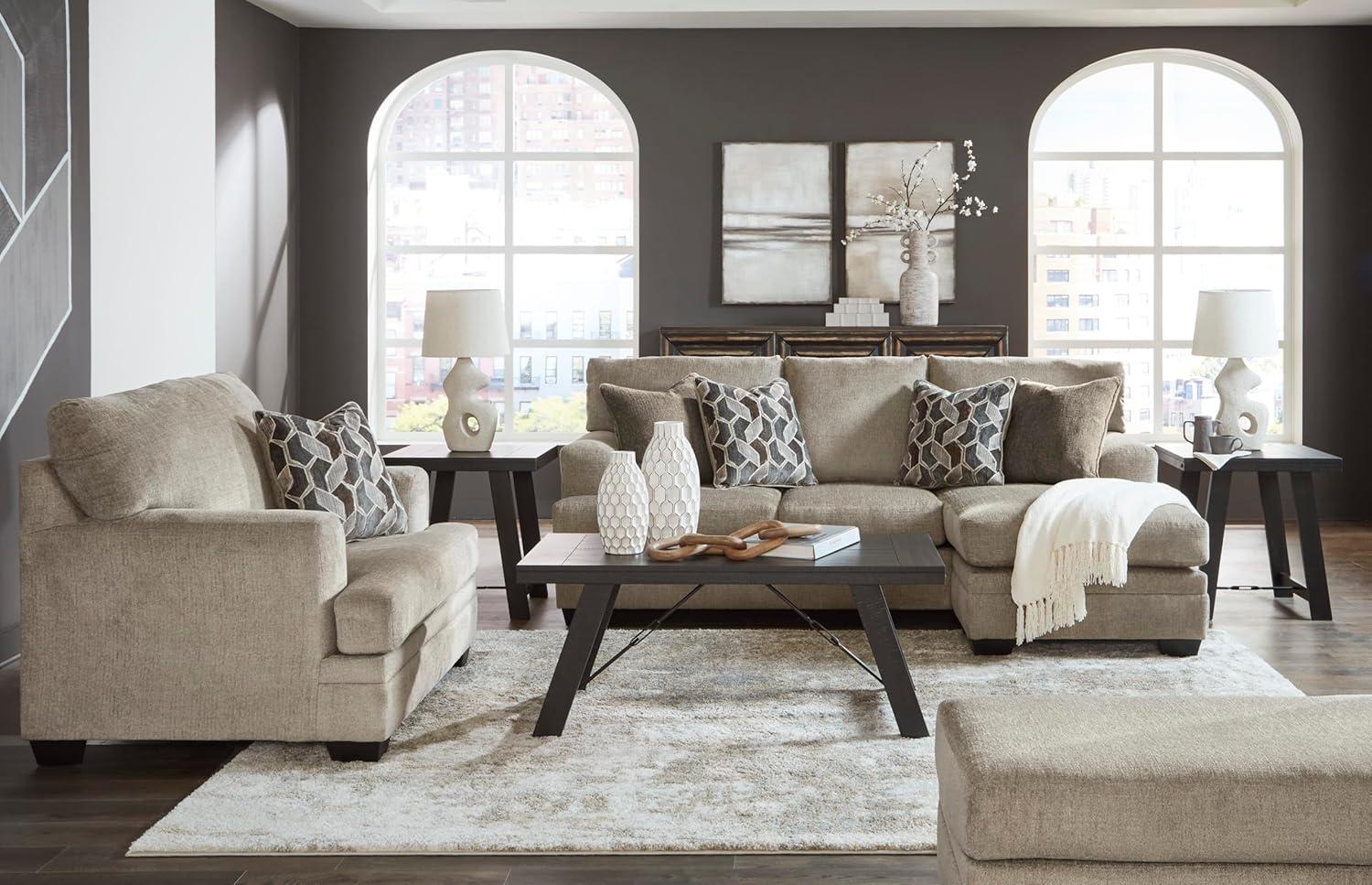 imageSignature Design by Ashley Stonemeade Casual Upholstered Oversized Chair with 1 Toss Pillow Light BrownLight Brown
