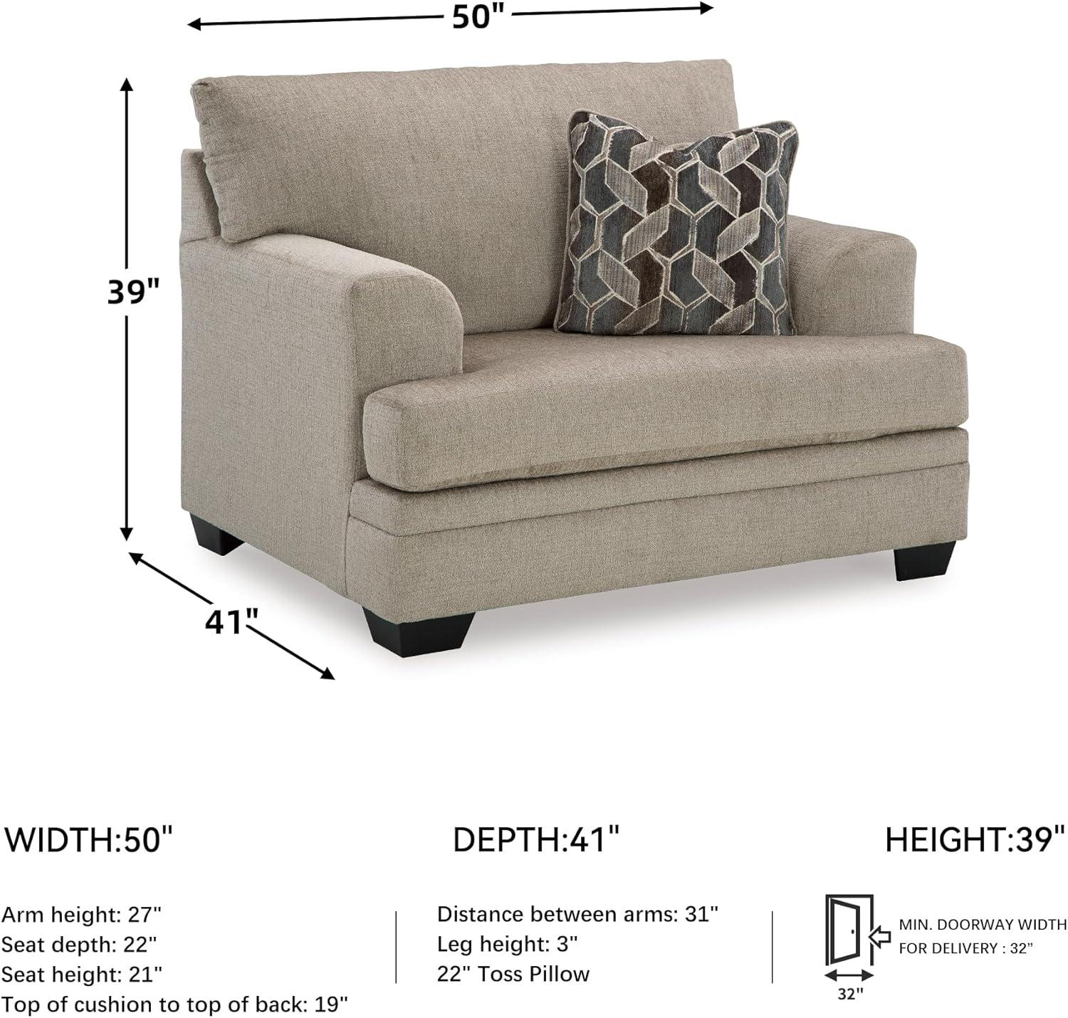 imageSignature Design by Ashley Stonemeade Casual Upholstered Oversized Chair with 1 Toss Pillow Light BrownLight Brown