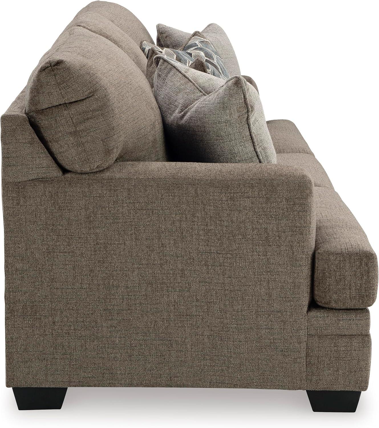 imageSignature Design by Ashley Stonemeade Contemporary Sofa Sleeper with Folding Gel Memory Foam Mattress Reversible Cushions and 4 Accent Pillows Queen Dark Brown