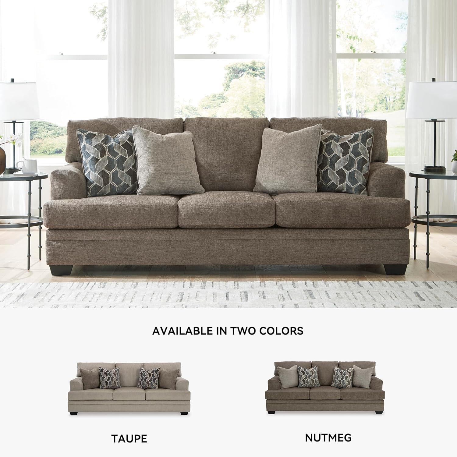 imageSignature Design by Ashley Stonemeade Contemporary Sofa Sleeper with Folding Gel Memory Foam Mattress Reversible Cushions and 4 Accent Pillows Queen Dark Brown