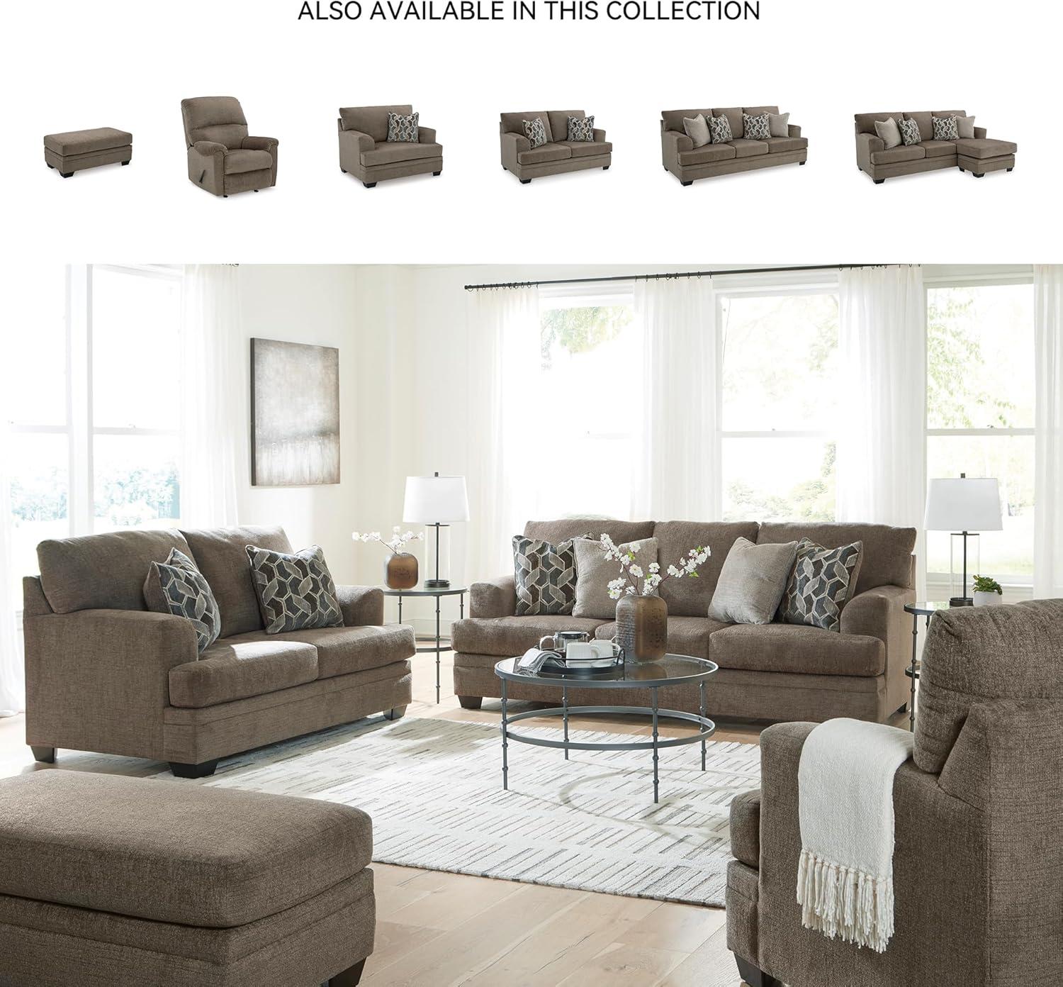 imageSignature Design by Ashley Stonemeade Contemporary Sofa Sleeper with Folding Gel Memory Foam Mattress Reversible Cushions and 4 Accent Pillows Queen Dark Brown