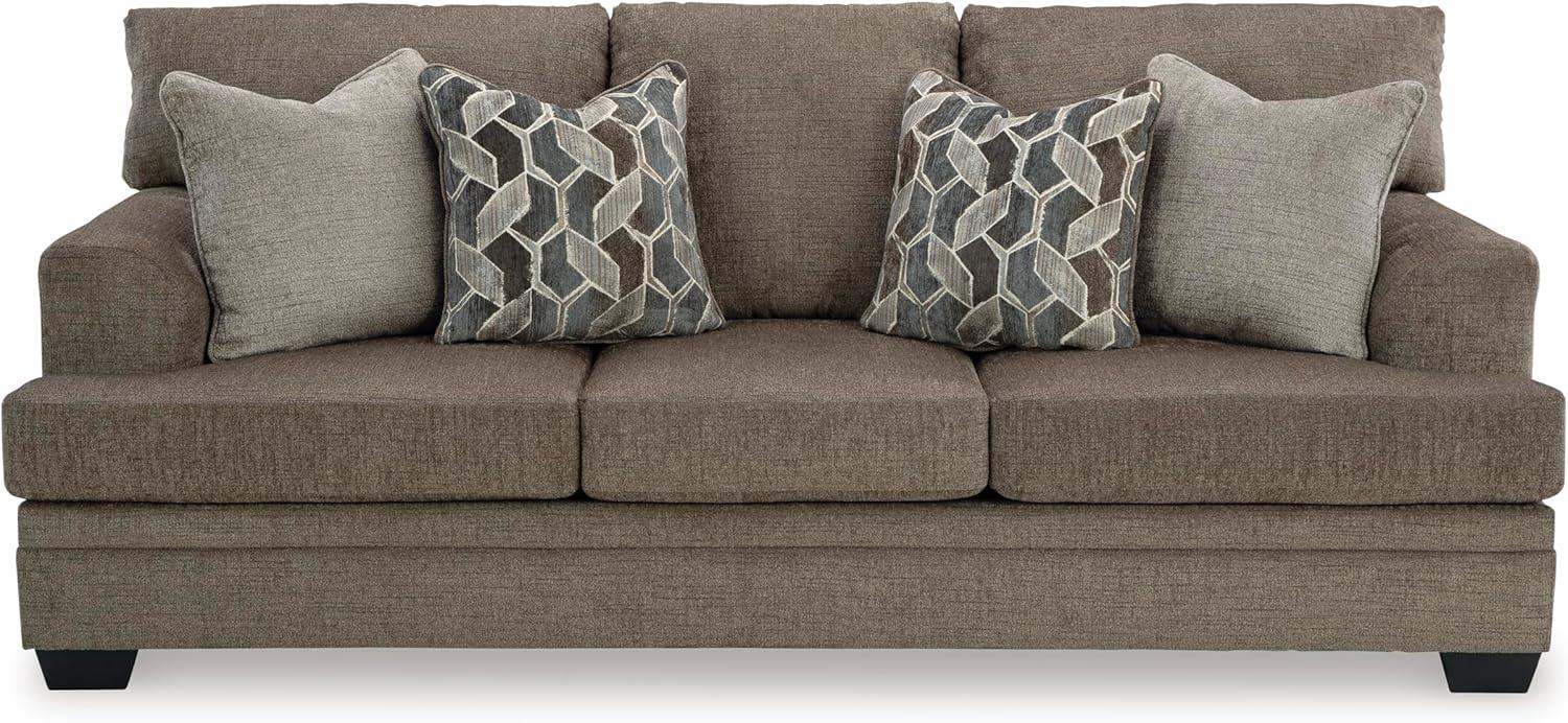 imageSignature Design by Ashley Stonemeade Contemporary Sofa Sleeper with Folding Gel Memory Foam Mattress Reversible Cushions and 4 Accent Pillows Queen Dark Brown