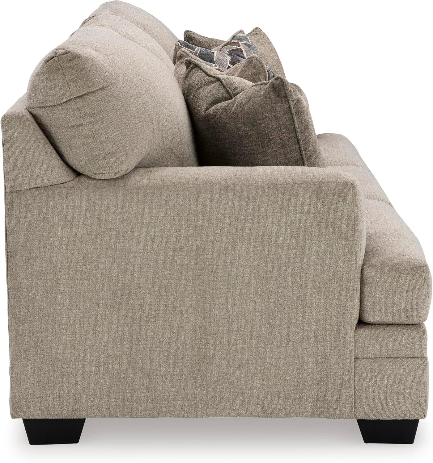 imageSignature Design by Ashley Stonemeade Contemporary Sofa Sleeper with Folding Gel Memory Foam Mattress Reversible Cushions and 4 Accent Pillows Queen Light Brown