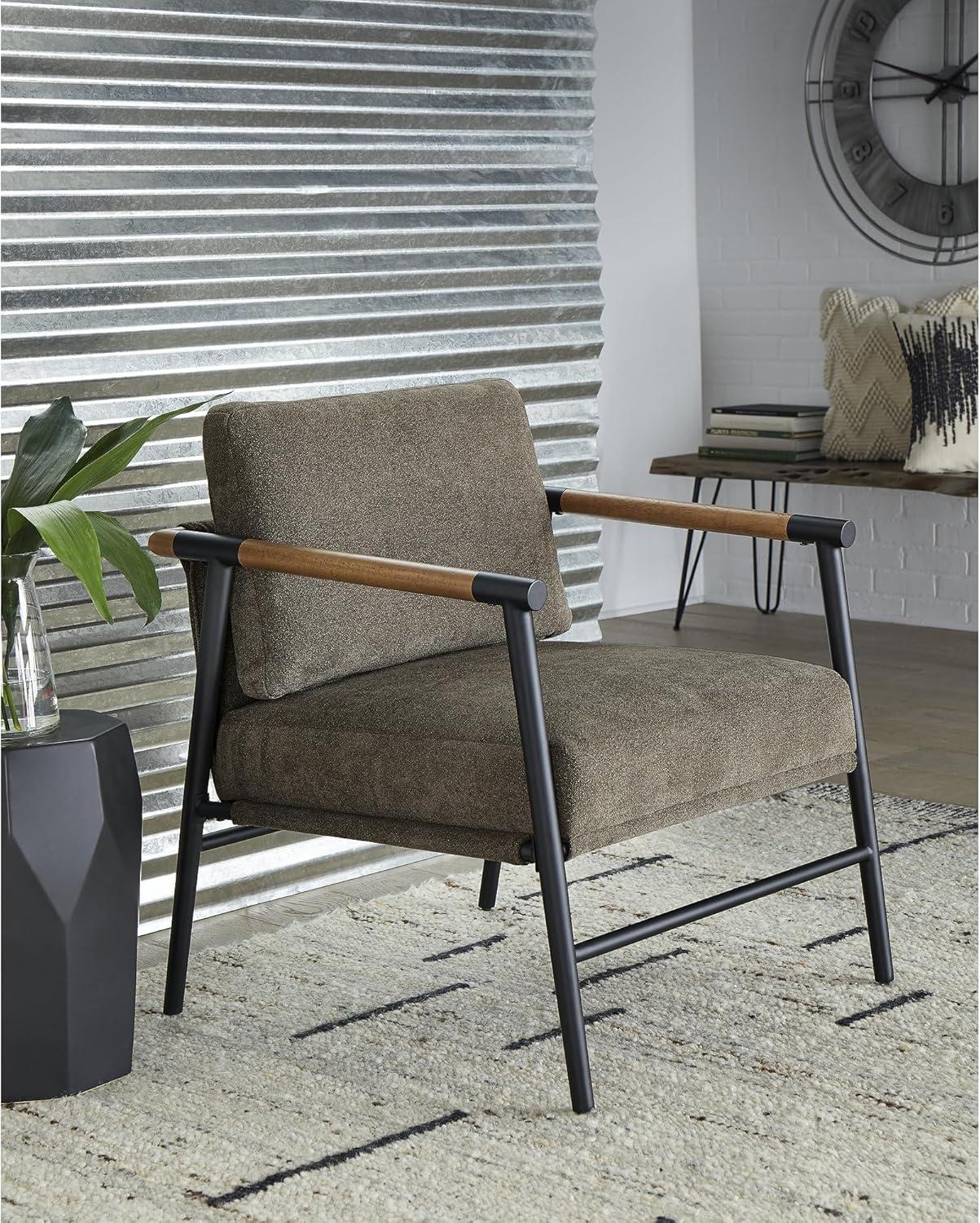 imageSignature Design by Ashley Tilden MidCentury Modern Accent Chair Ivory ampamp BlackBrown