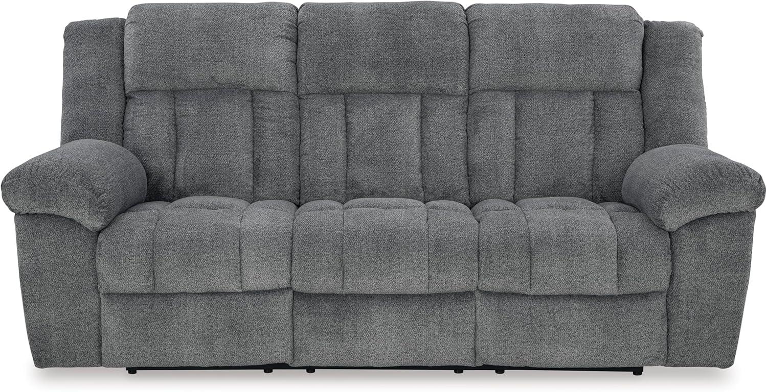 imageSignature Design by Ashley TipOff Classic Wall Hugger Power Recliner with Adjustable Headrest and USB Ports Light BrownGrey