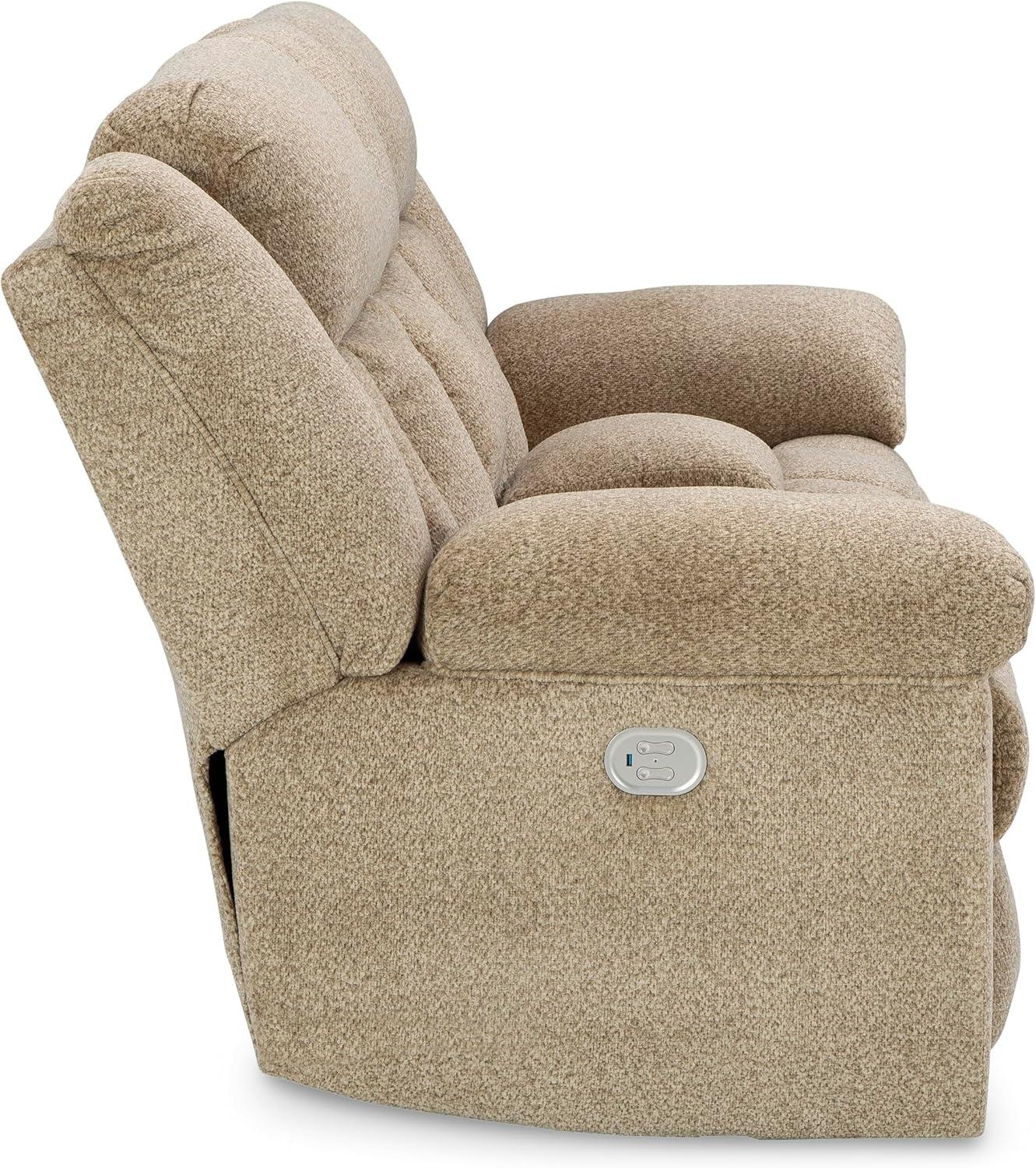 imageSignature Design by Ashley TipOff Classic Wall Hugger Power Recliner with Adjustable Headrest and USB Ports Light BrownLight Brown
