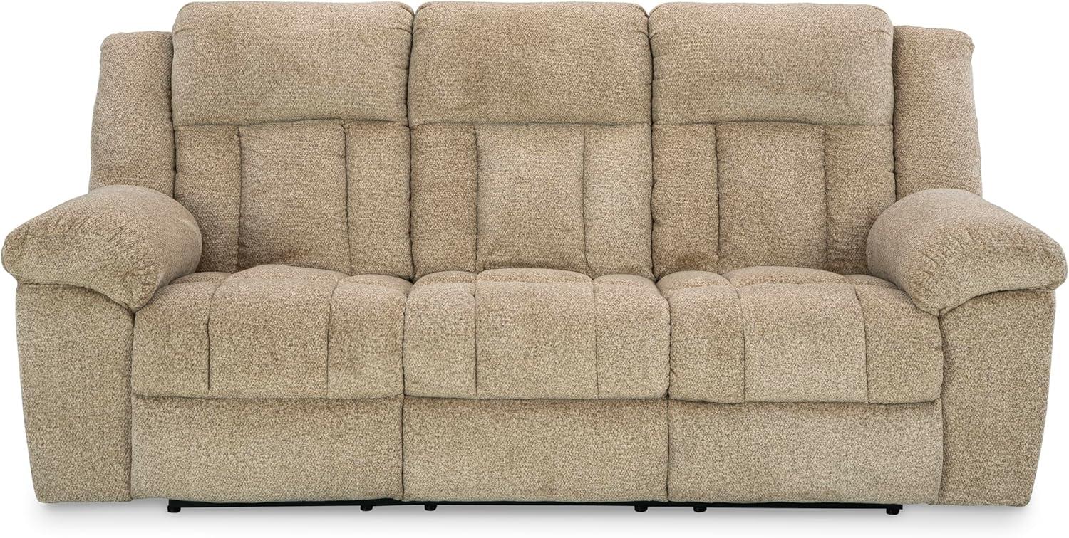 imageSignature Design by Ashley TipOff Classic Wall Hugger Power Recliner with Adjustable Headrest and USB Ports Light BrownLight Brown