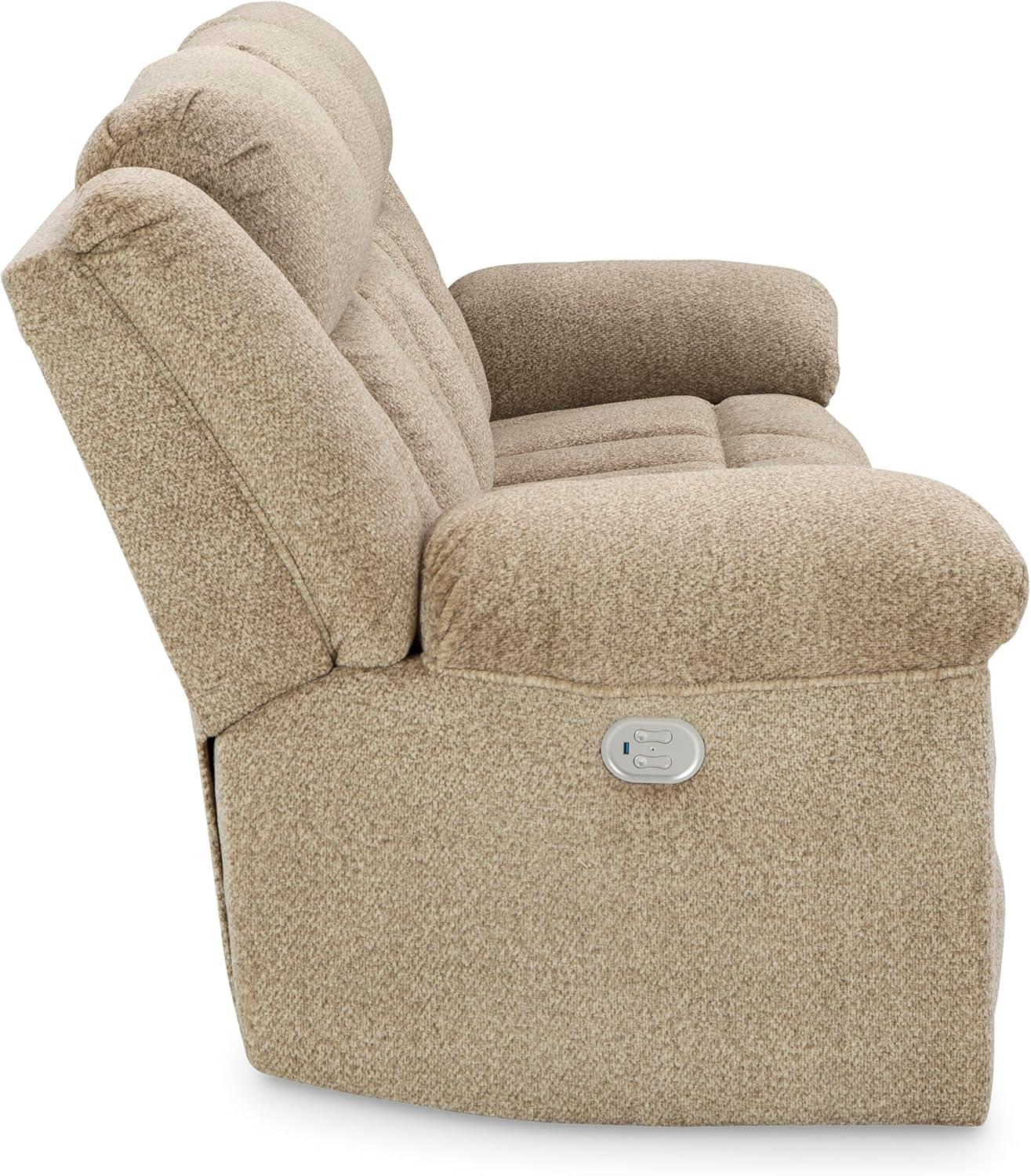 imageSignature Design by Ashley TipOff Classic Wall Hugger Power Recliner with Adjustable Headrest and USB Ports Light BrownLight Brown