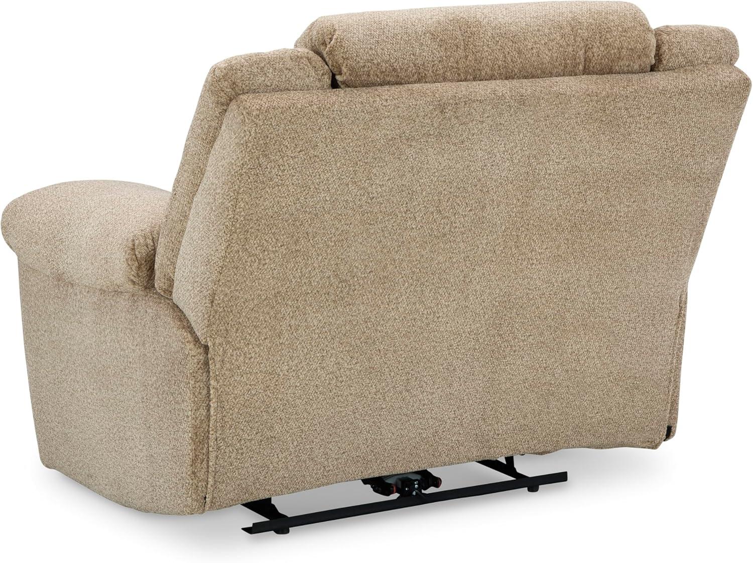 imageSignature Design by Ashley TipOff Classic Wall Hugger Power Recliner with Adjustable Headrest and USB Ports Light BrownLight Brown