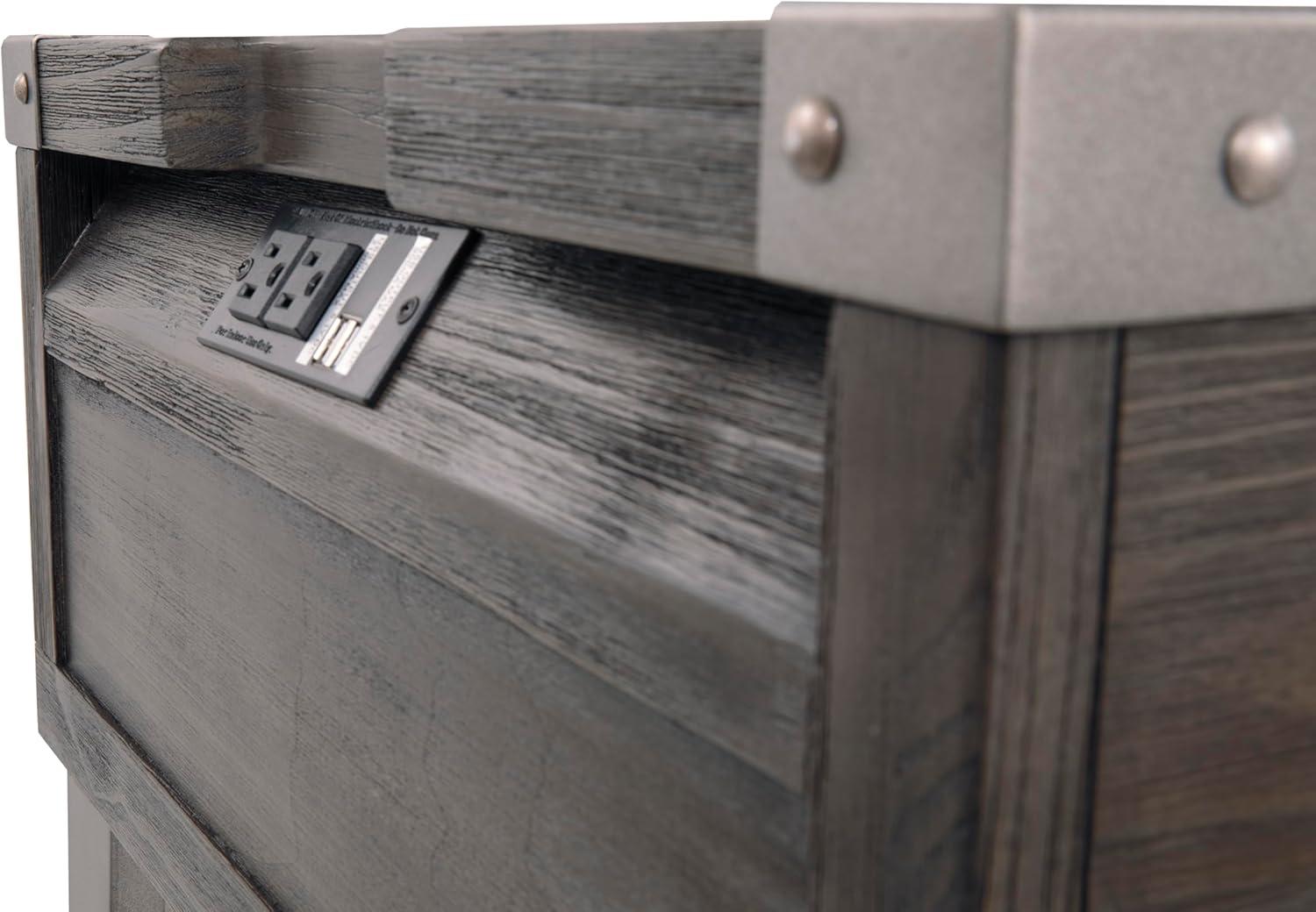 imageSignature Design by Ashley Todoe Industrial SpringLift Top Coffee Table 2 Storage Drawers Metal Legs Wood 5438quot W x 285quot D x 1825quot H Dark Gray ampamp Weathered Pine FinishDark Gray