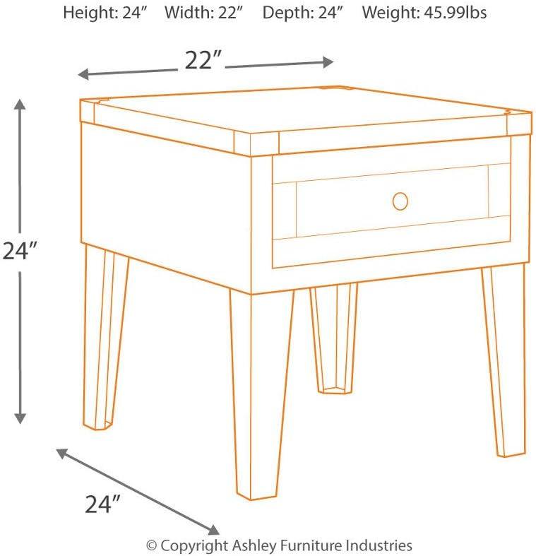imageSignature Design by Ashley Todoe Industrial SpringLift Top Coffee Table 2 Storage Drawers Metal Legs Wood 5438quot W x 285quot D x 1825quot H Dark Gray ampamp Weathered Pine FinishRustic Brown