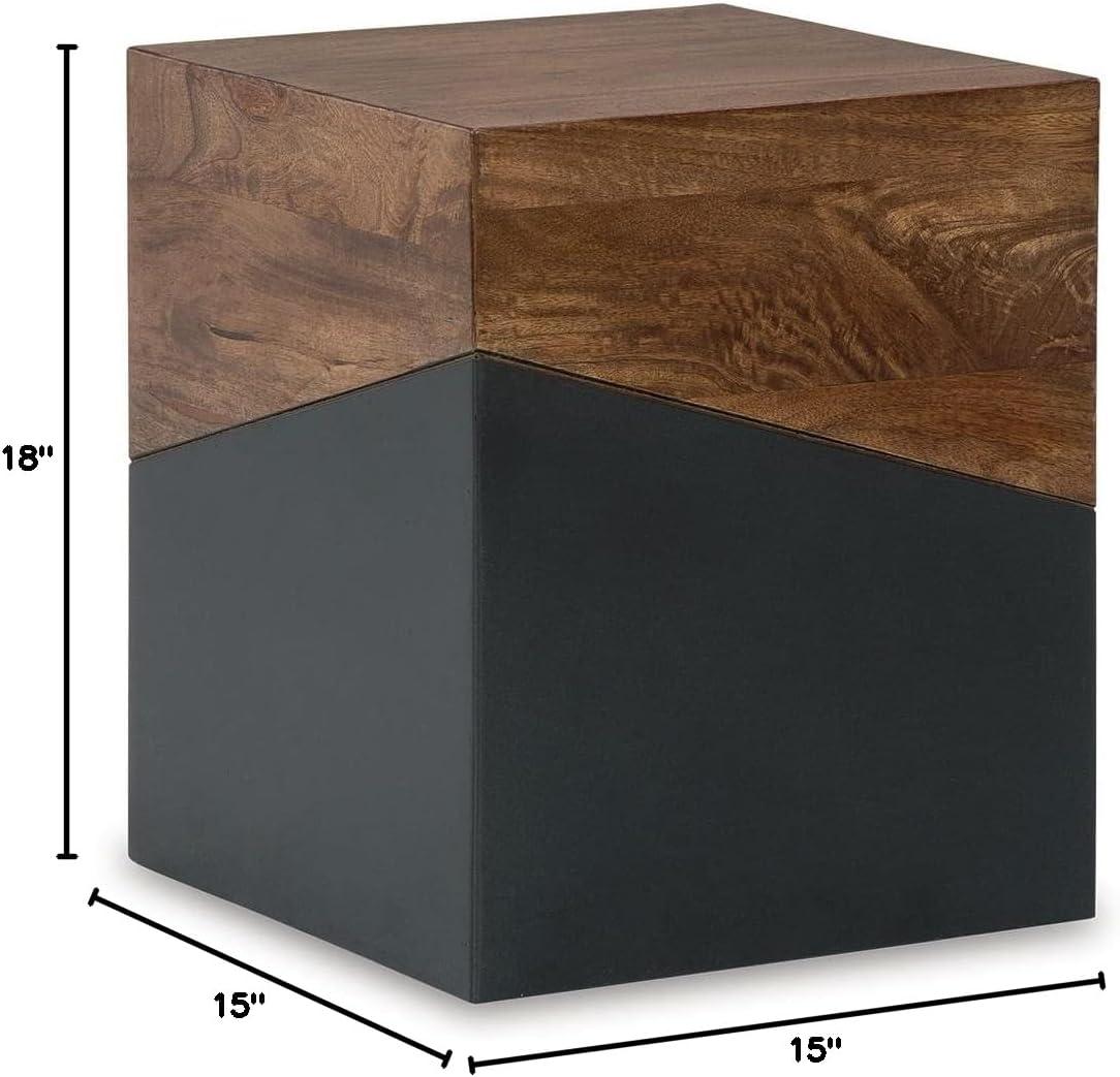 imageSignature Design by Ashley Trailbend Eclectic Accent End Table Brown ampamp Gunmetal