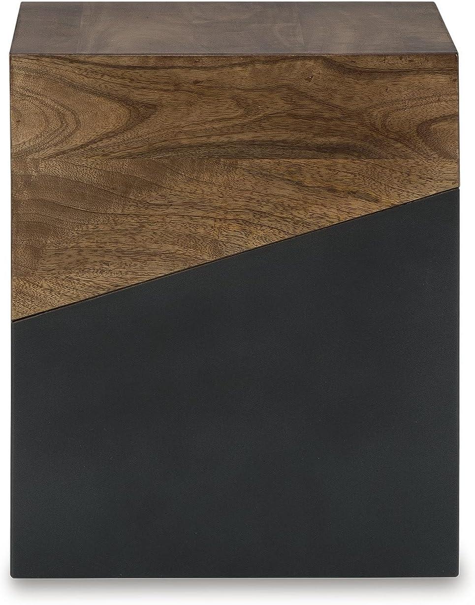 imageSignature Design by Ashley Trailbend Eclectic Accent End Table Brown ampamp Gunmetal