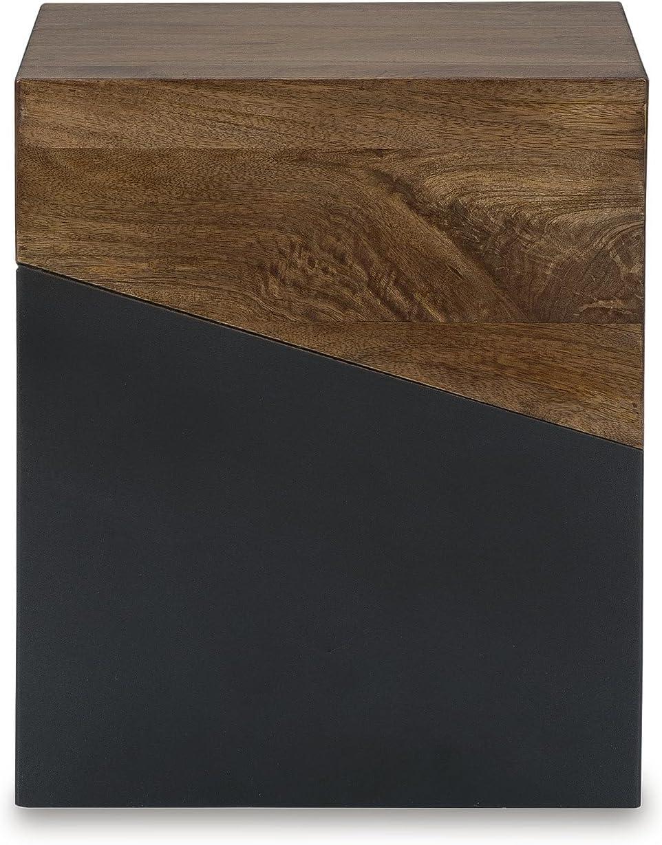 imageSignature Design by Ashley Trailbend Eclectic Accent End Table Brown ampamp Gunmetal