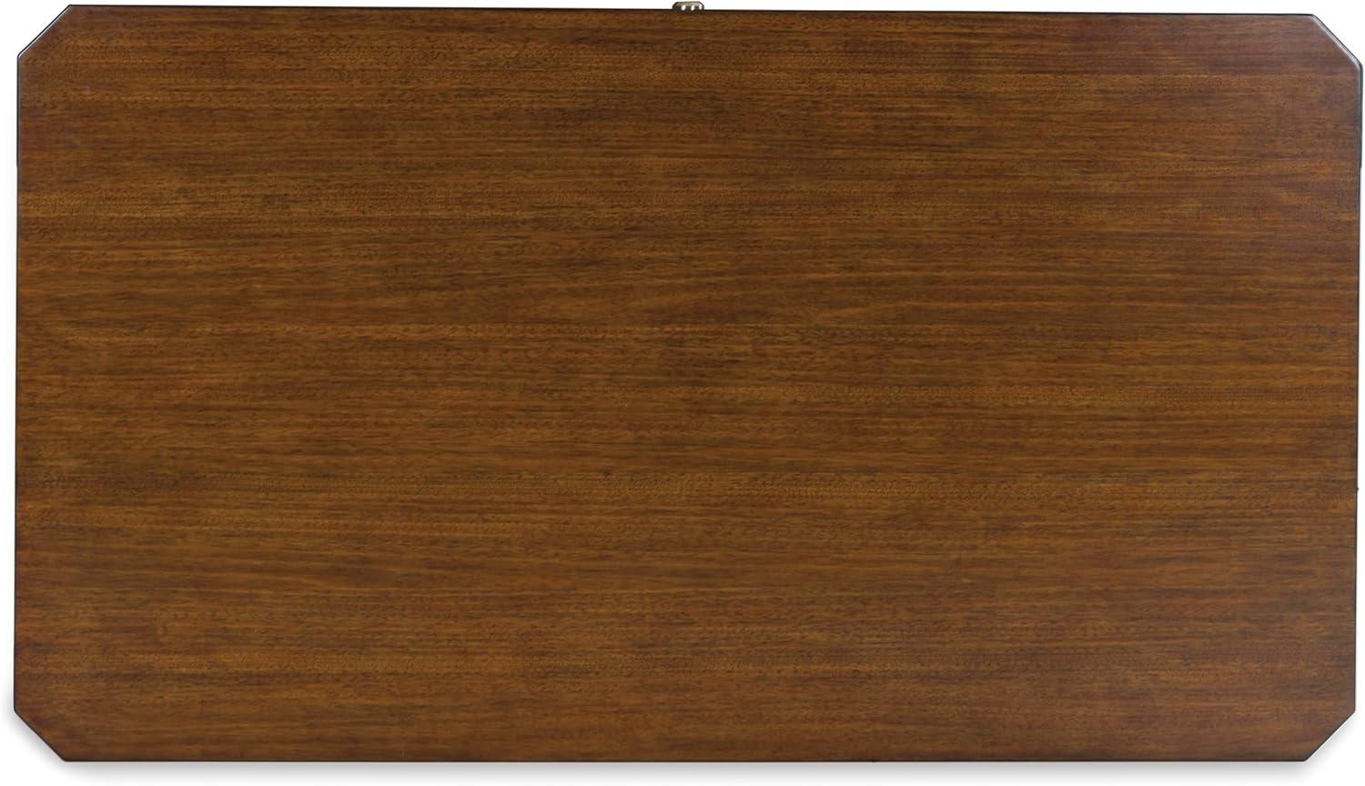 imageSignature Design by Ashley Trenmour MidCentury Modern Coffee Table with 1 Drawer Lower Open Shelf and Casters Light Brown