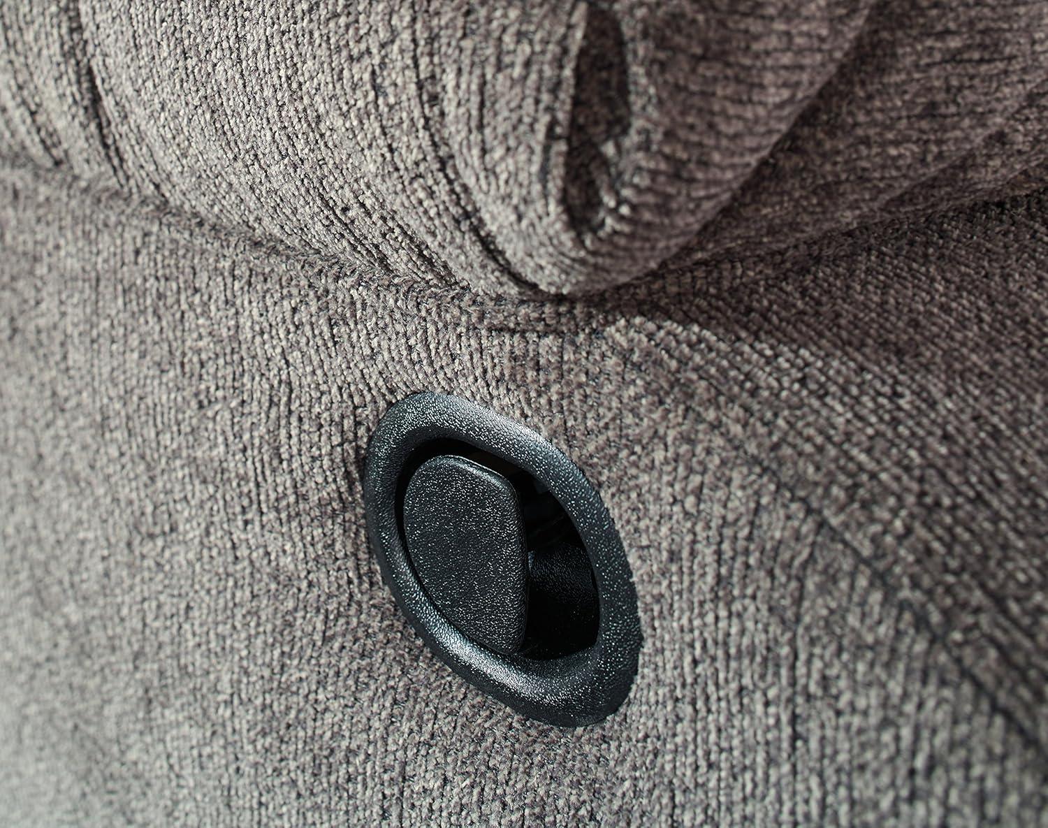 imageSignature Design by Ashley Tulen Modern Manual Pull Tab Reclining Loveseat Dark GrayDark Gray