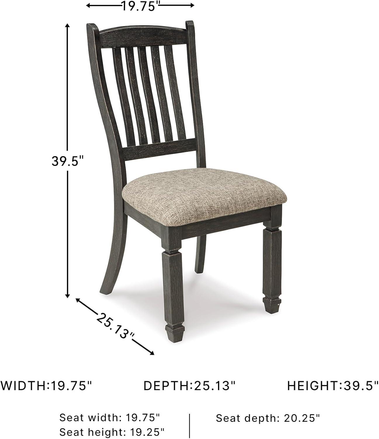 imageSignature Design by Ashley Tyler Creek Dining Room Upholstered Side Chair 2 Count Solid Wood 1925quot H Black and Grayish BlackBlack