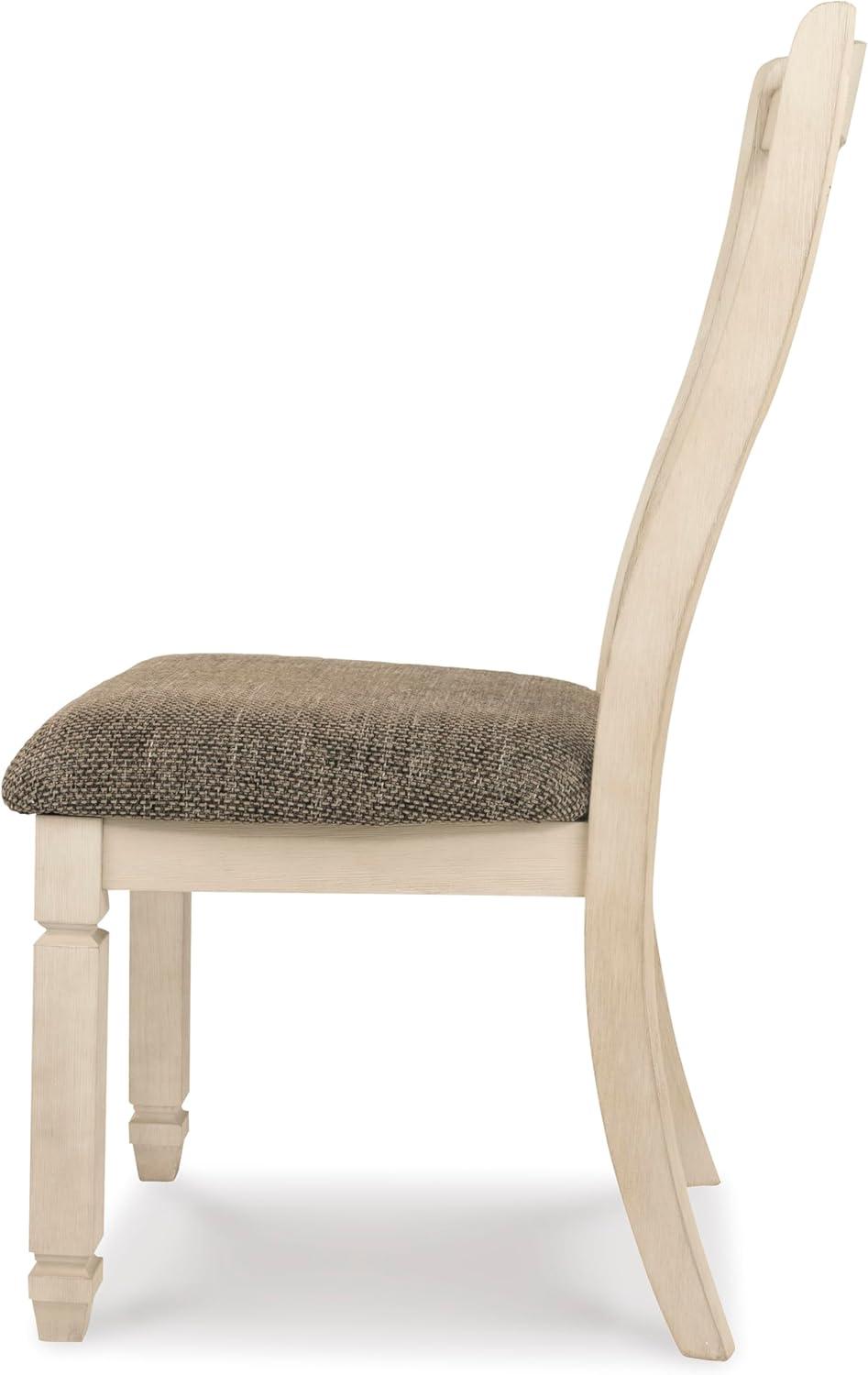 imageSignature Design by Ashley Tyler Creek Dining Room Upholstered Side Chair 2 Count Solid Wood 1925quot H Black and Grayish BlackWhite