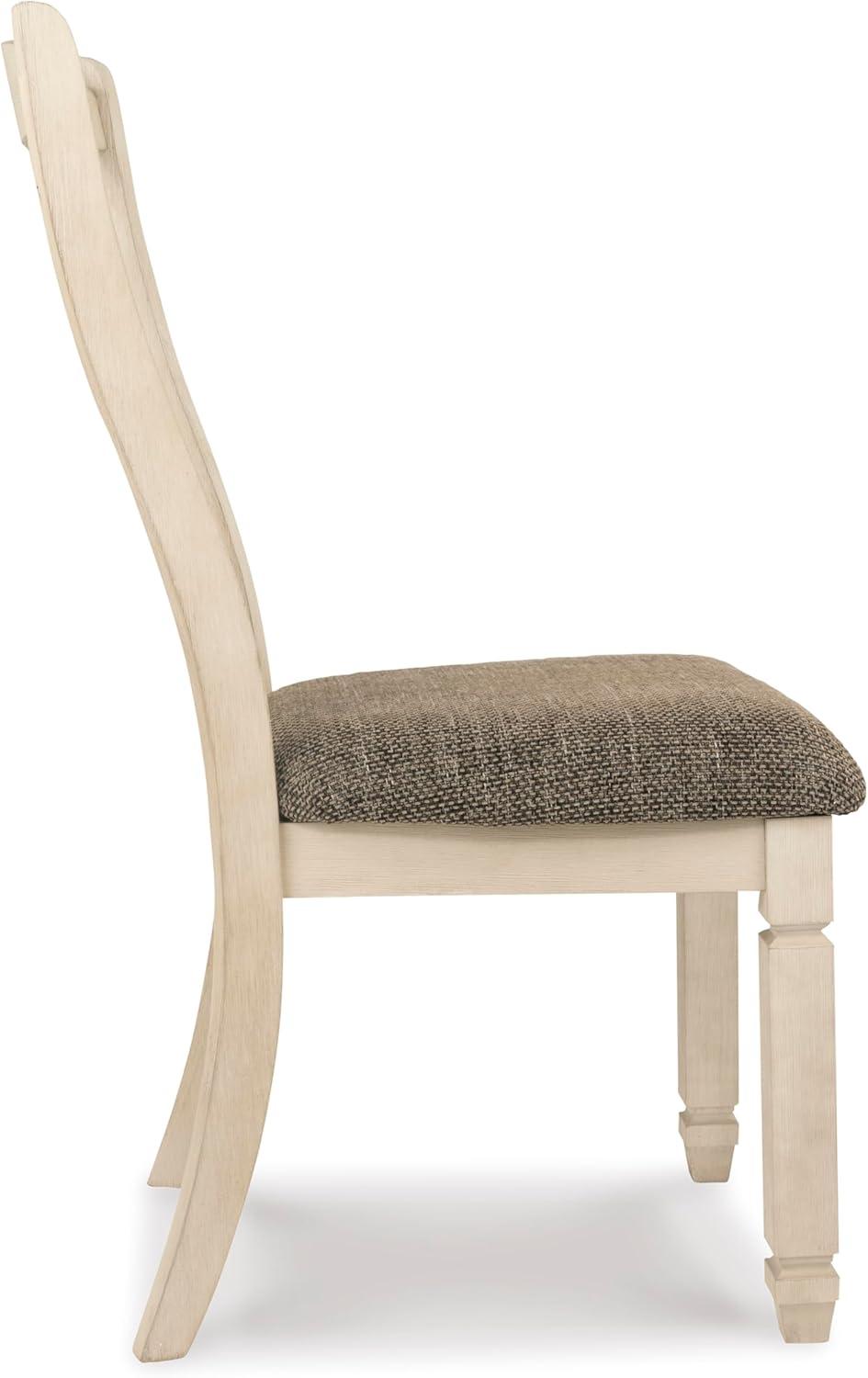 imageSignature Design by Ashley Tyler Creek Dining Room Upholstered Side Chair 2 Count Solid Wood 1925quot H Black and Grayish BlackWhite