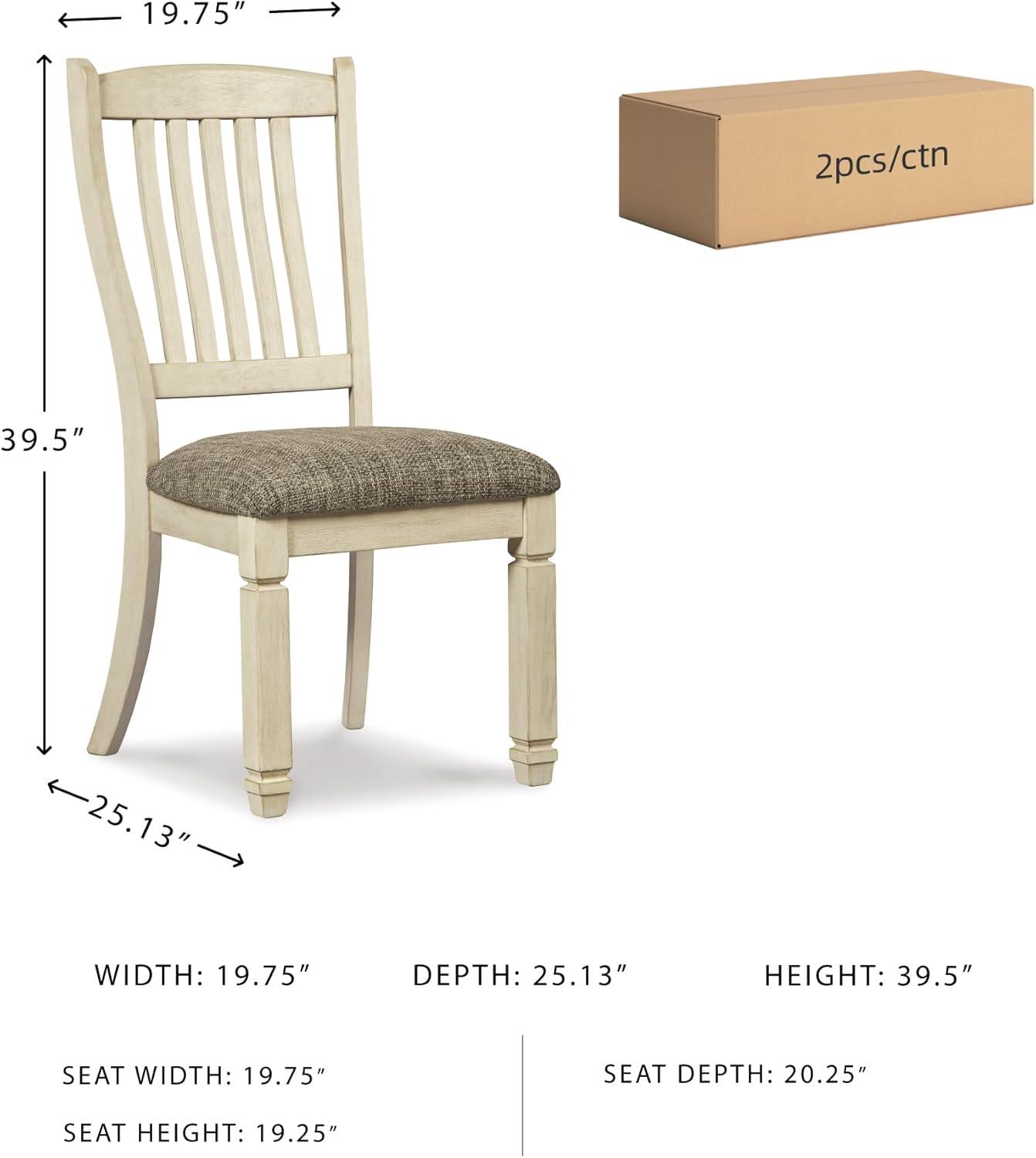 imageSignature Design by Ashley Tyler Creek Dining Room Upholstered Side Chair 2 Count Solid Wood 1925quot H Black and Grayish BlackWhite