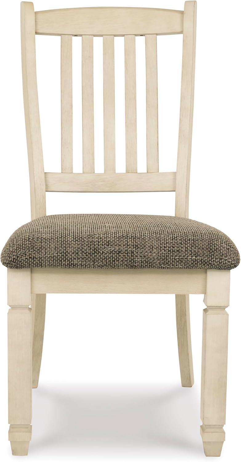 imageSignature Design by Ashley Tyler Creek Dining Room Upholstered Side Chair 2 Count Solid Wood 1925quot H Black and Grayish BlackWhite