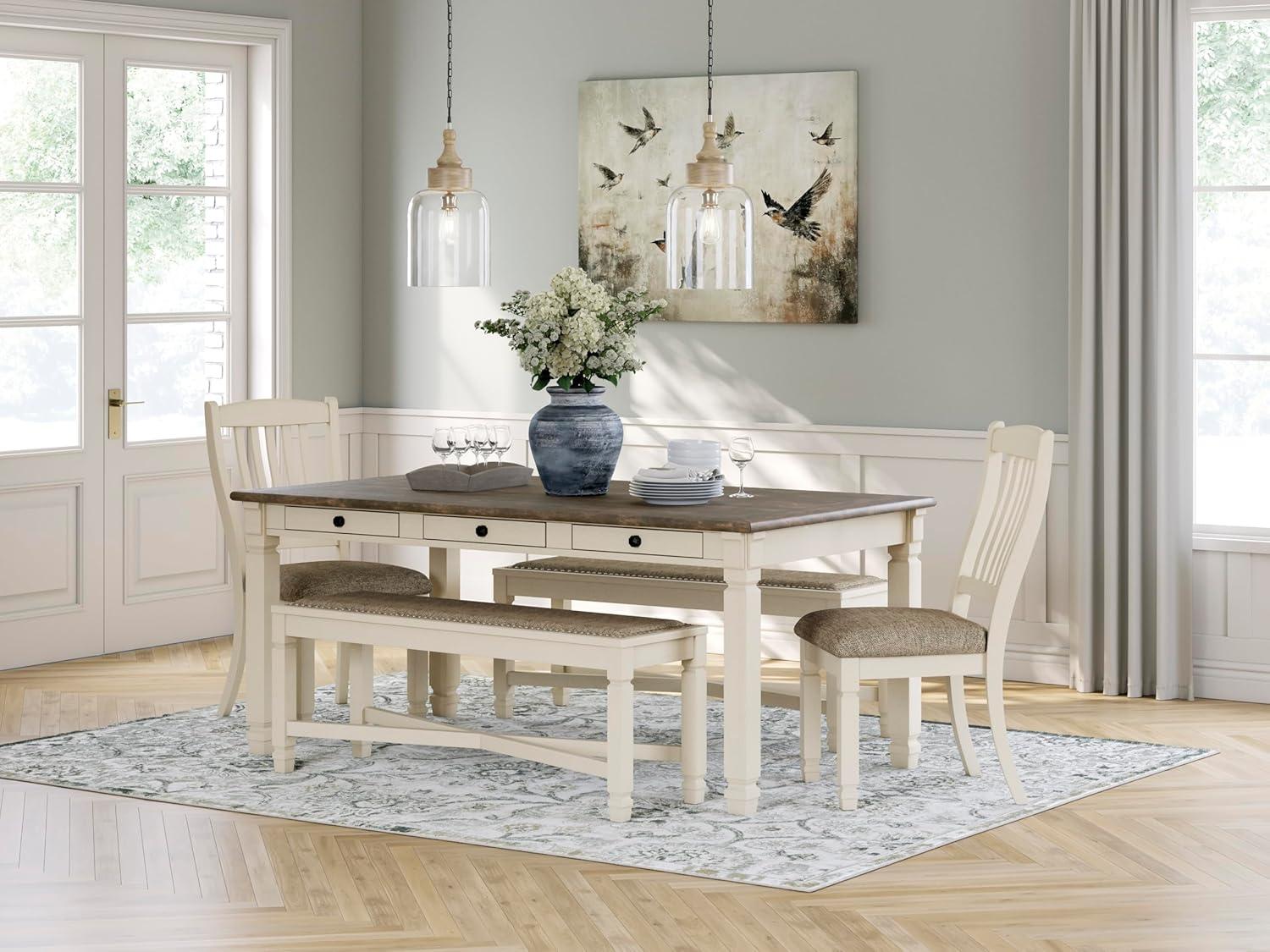 imageSignature Design by Ashley Tyler Creek Dining Room Upholstered Side Chair 2 Count Solid Wood 1925quot H Black and Grayish BlackWhite