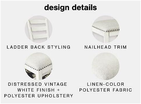 imageSignature Design by Ashley Valebeck Vintage Farmhouse Cushioned Dining Chair 2 Count WhitewashChair