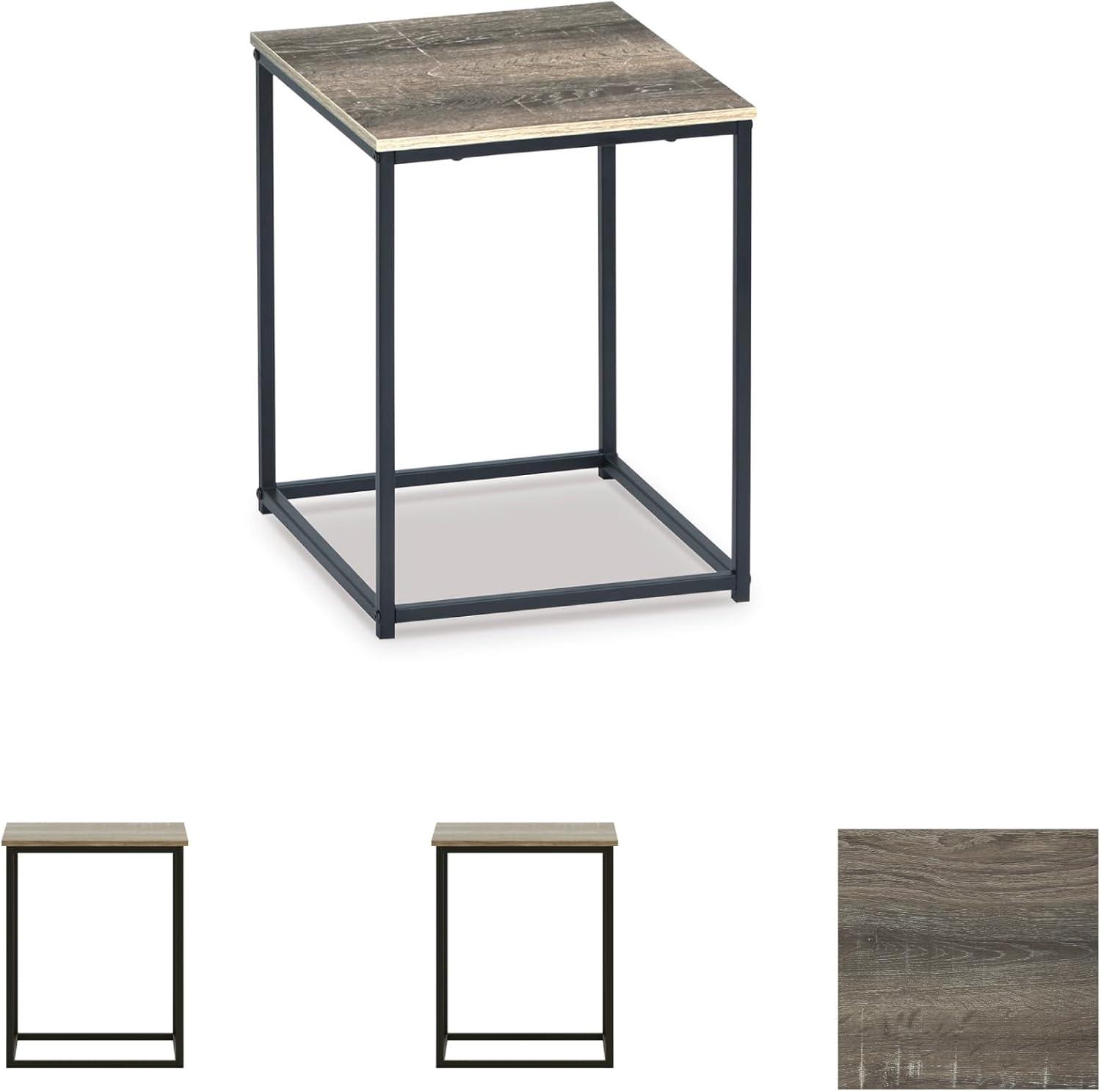 imageSignature Design by Ashley Wadeworth Urban Wood Grain 3Piece Table Set Includes 1 Coffee Table and 2 End Tables Brown ampamp BlackBrown