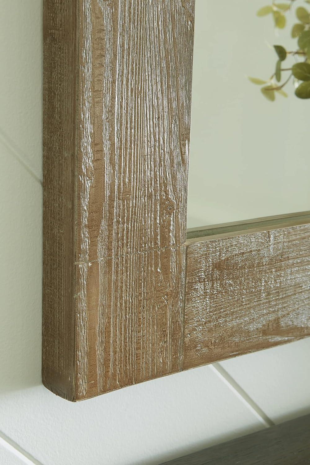 imageSignature Design by Ashley Waltleigh Farmhouse Accent Mirror Distressed Brown