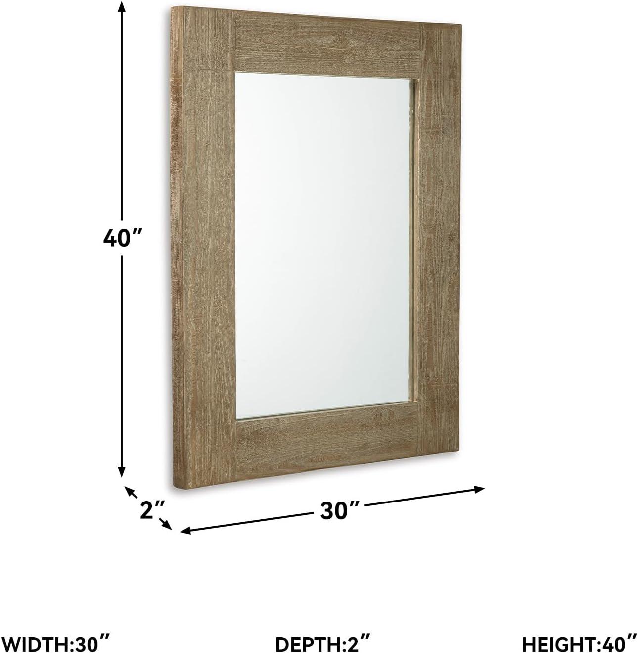 imageSignature Design by Ashley Waltleigh Farmhouse Accent Mirror Distressed Brown