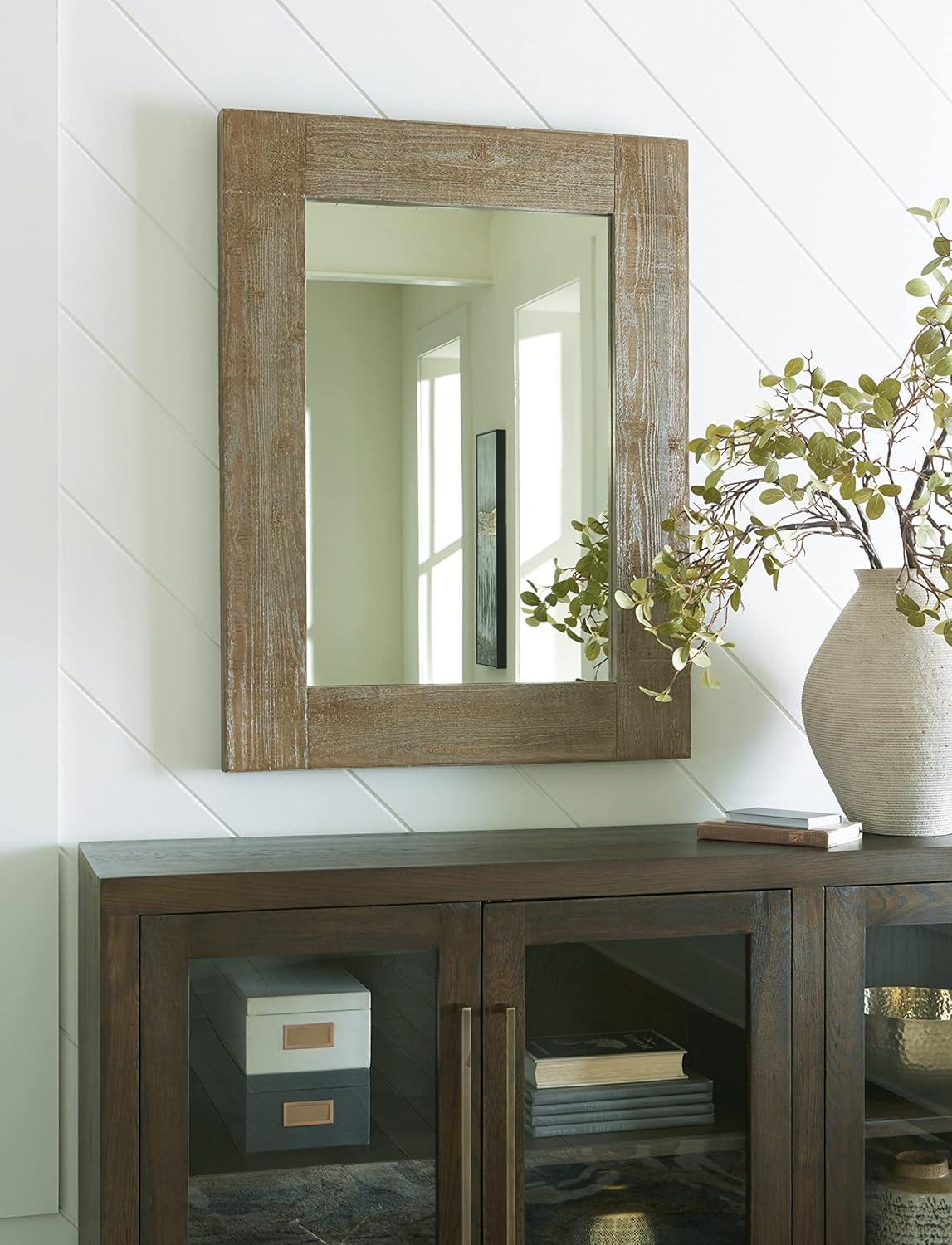 imageSignature Design by Ashley Waltleigh Farmhouse Accent Mirror Distressed Brown