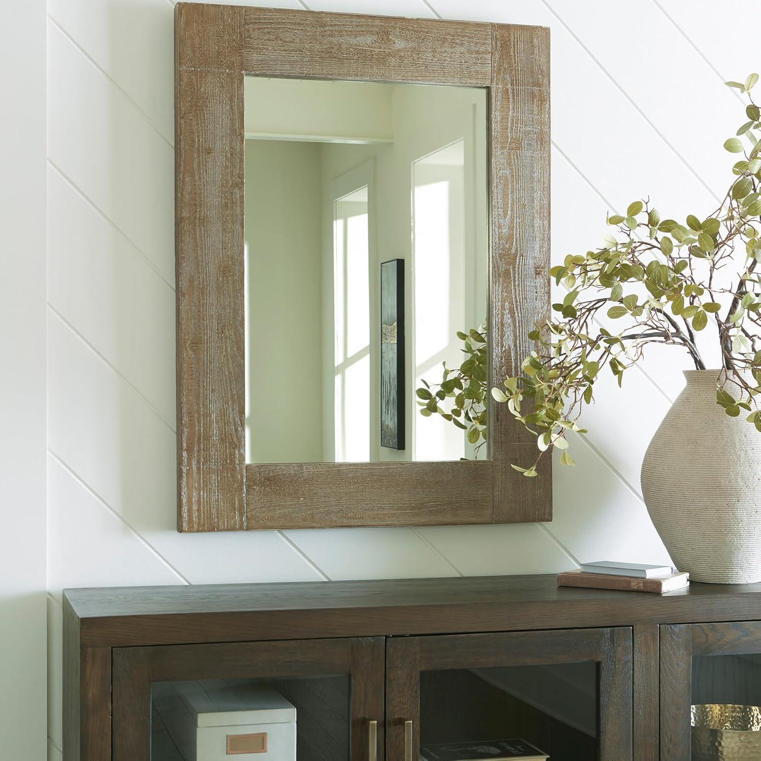 imageSignature Design by Ashley Waltleigh Farmhouse Accent Mirror Distressed Brown