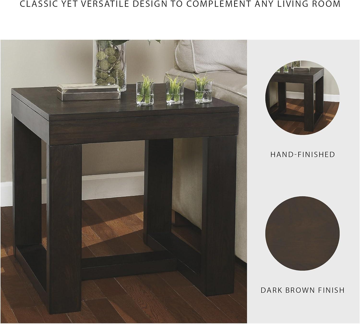 imageSignature Design by Ashley Watson Classic Oversized Square End Table Dark BrownDark Brown