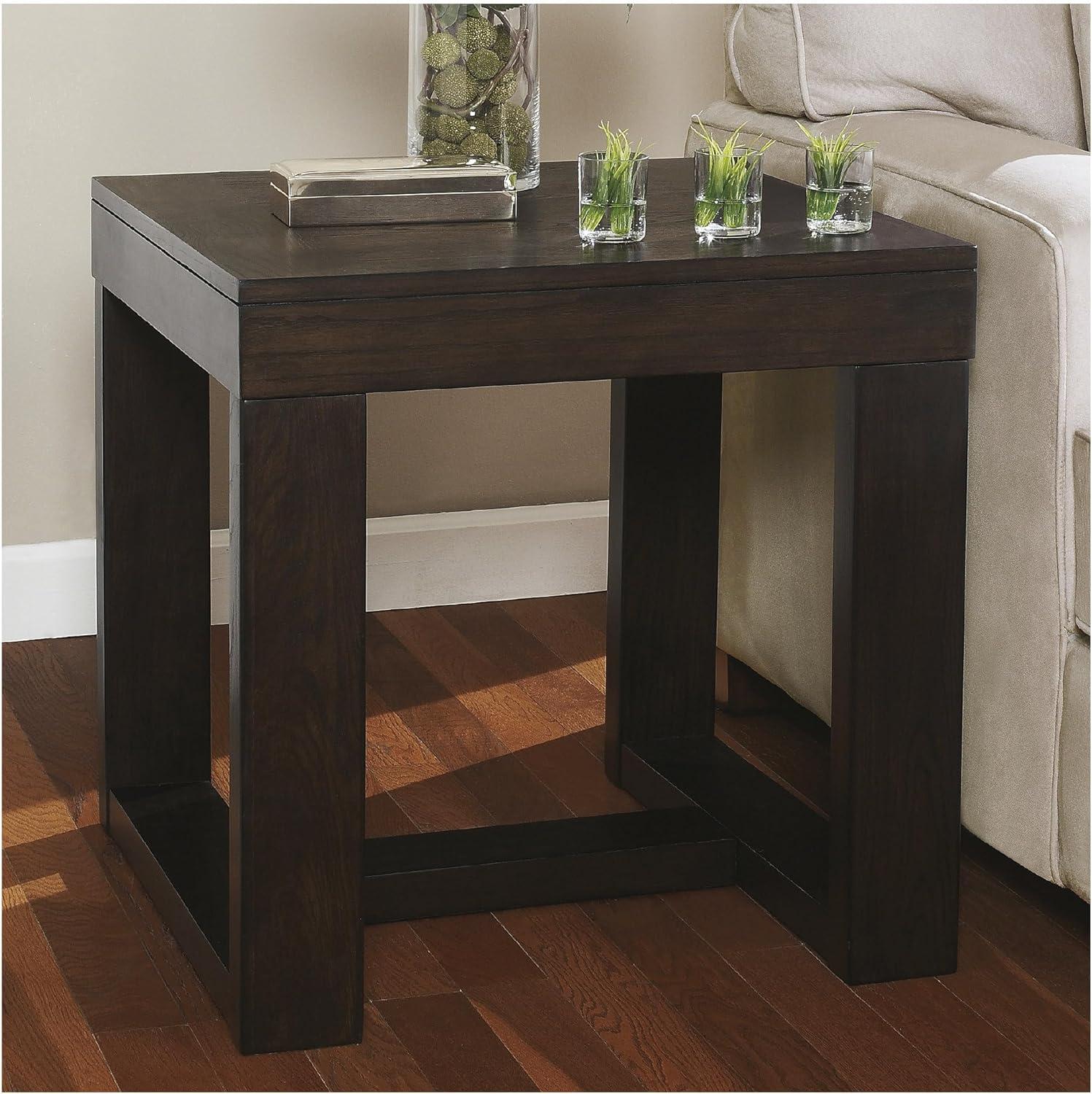 imageSignature Design by Ashley Watson Classic Oversized Square End Table Dark BrownDark Brown