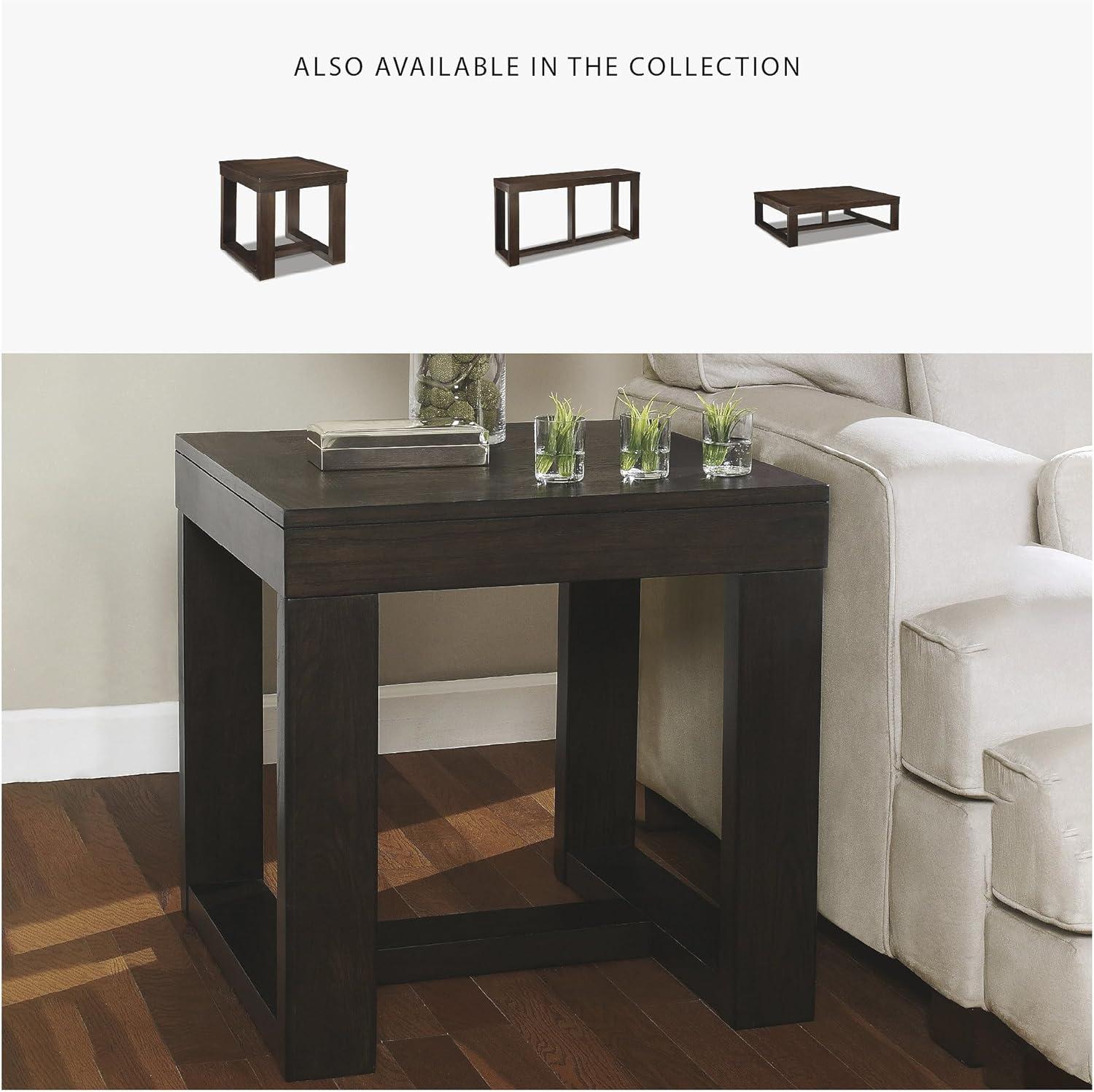 imageSignature Design by Ashley Watson Classic Oversized Square End Table Dark BrownDark Brown