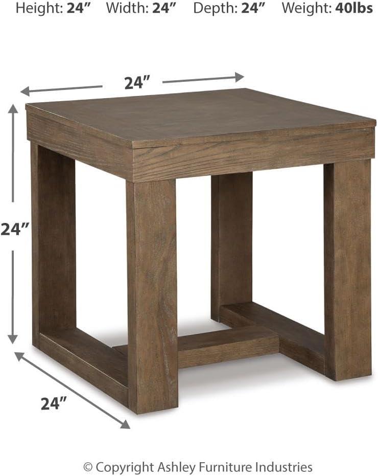 imageSignature Design by Ashley Watson Classic Oversized Square End Table Dark BrownGray Brown