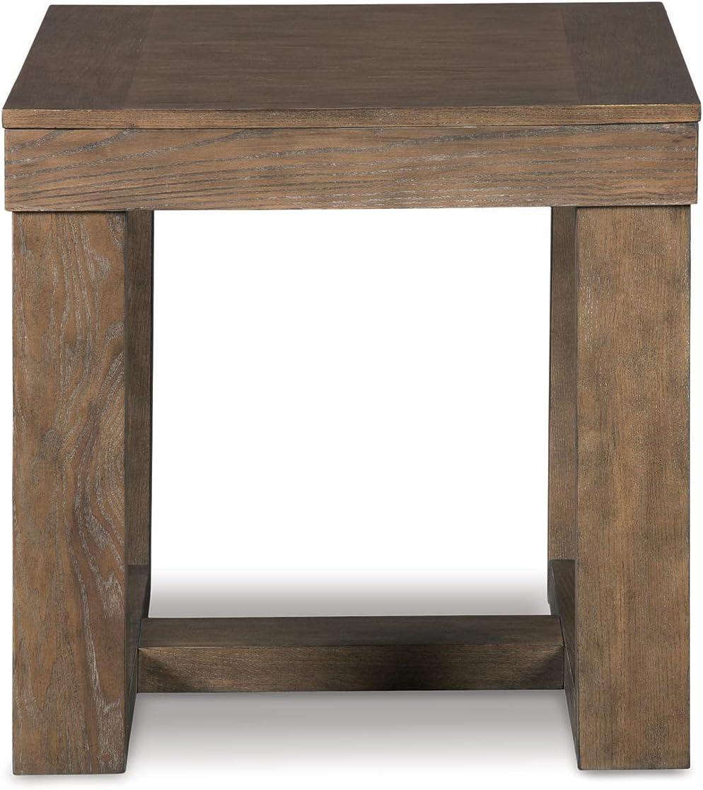 imageSignature Design by Ashley Watson Classic Oversized Square End Table Dark BrownGray Brown