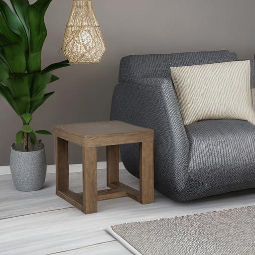imageSignature Design by Ashley Watson Classic Oversized Square End Table Dark BrownGray Brown