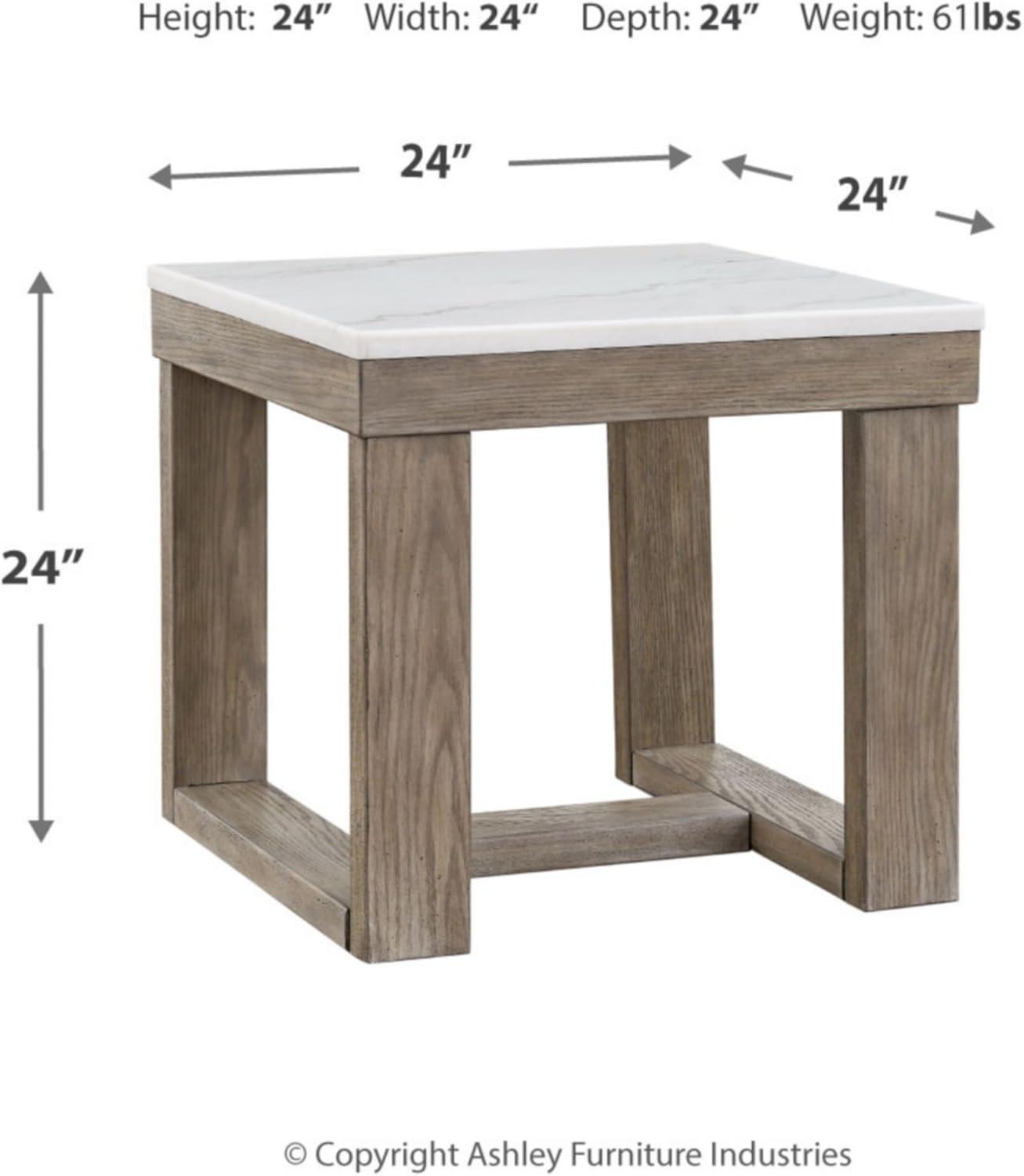 imageSignature Design by Ashley Watson Classic Oversized Square End Table Dark BrownTwo Tone