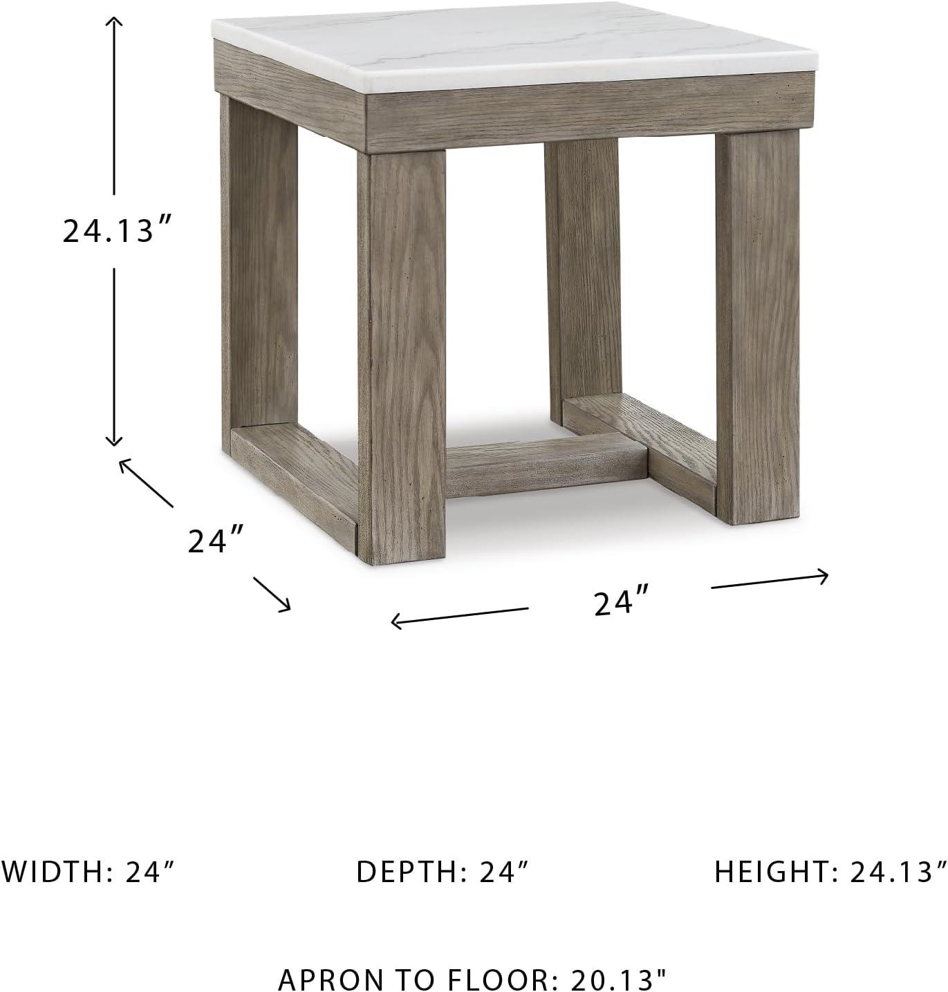 imageSignature Design by Ashley Watson Classic Oversized Square End Table Dark BrownTwo Tone