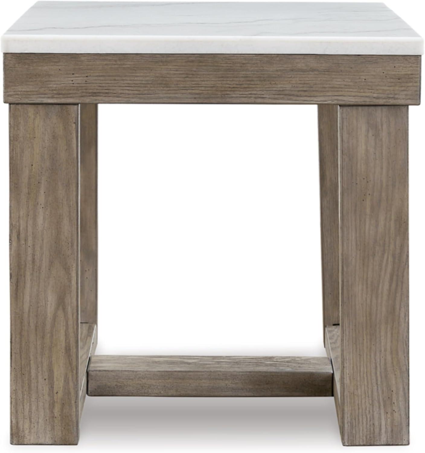 imageSignature Design by Ashley Watson Classic Oversized Square End Table Dark BrownTwo Tone
