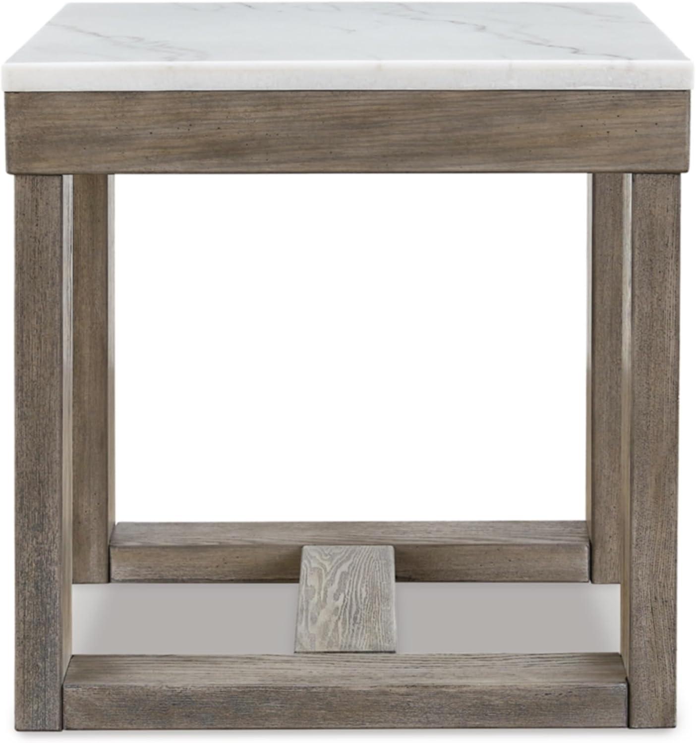 imageSignature Design by Ashley Watson Classic Oversized Square End Table Dark BrownTwo Tone