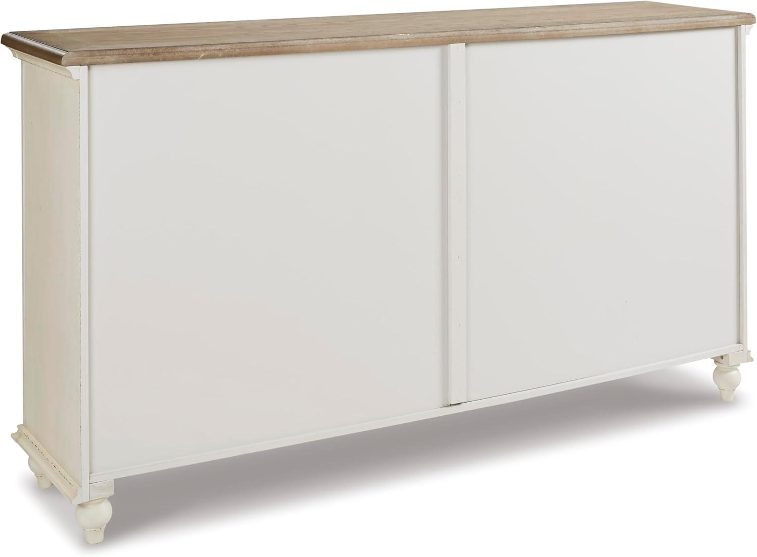 imageSignature Design by Ashley Welby Casual SoftClose Accent Cabinet with Shelves and Wire Management Dark Brown ampamp BlackWhite
